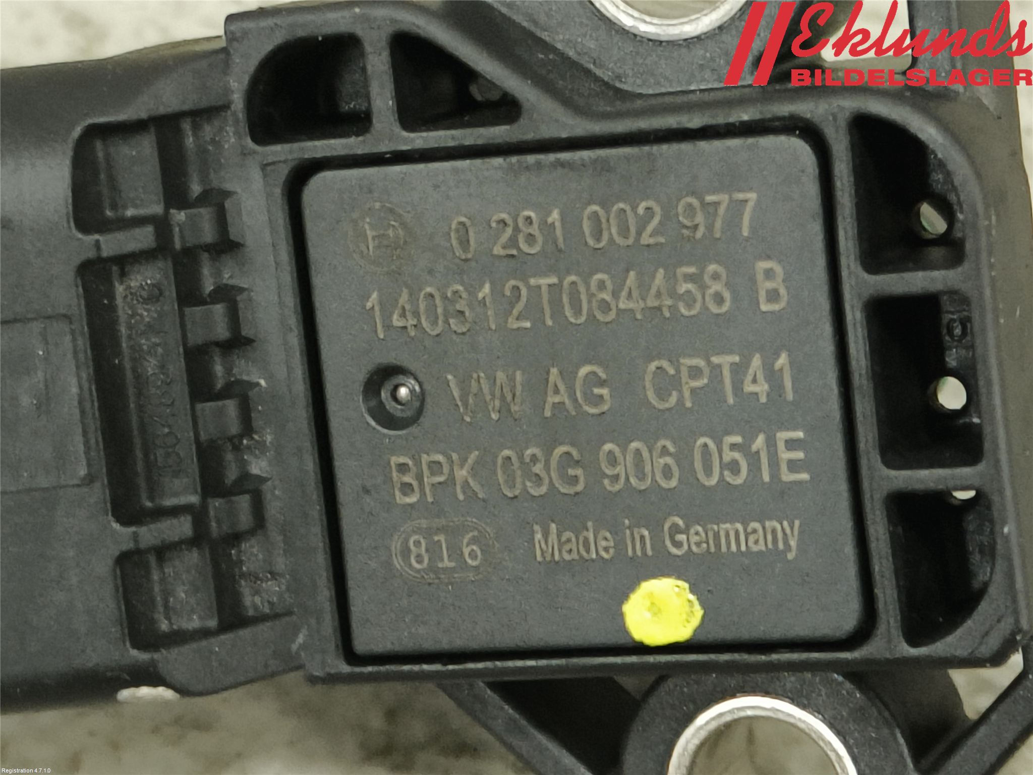 Volkswagen VW GOLF / E-GOLF VII 13-20 Givare Temp-Tryck Avgas