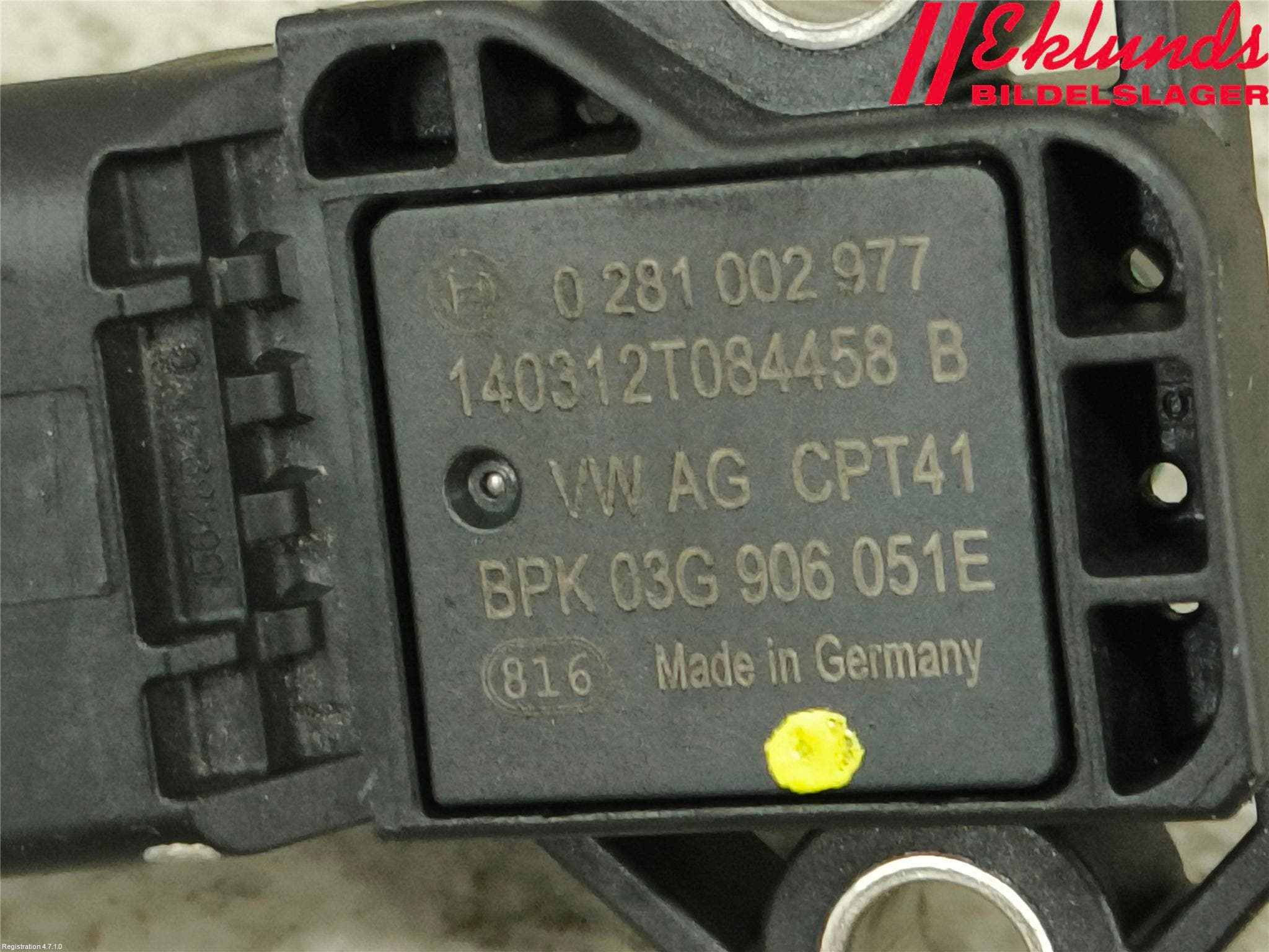 Volkswagen VW GOLF / E-GOLF VII 13-20 Givare Temp-Tryck Avgas