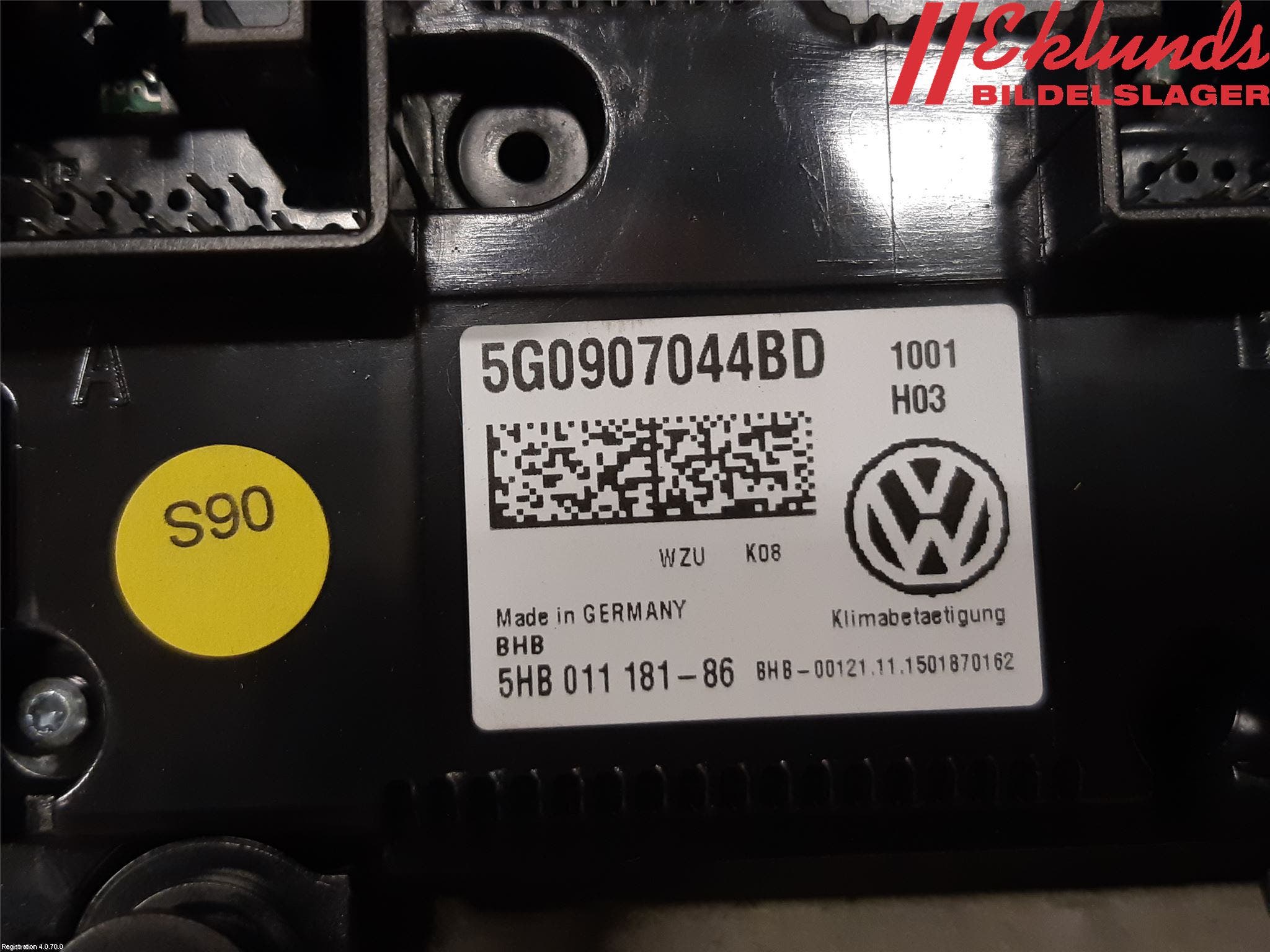 Volkswagen VW GOLF / E-GOLF VII 13-20 Ac Styrenhet Ac Manöveren