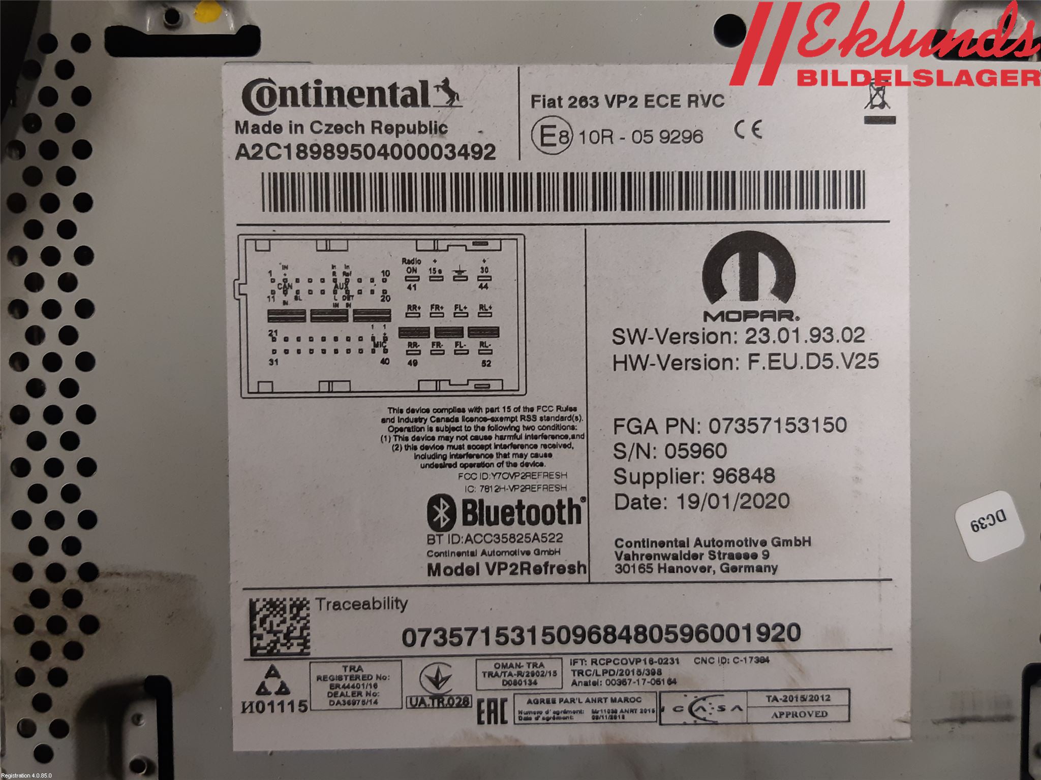 Fiat DOBLO CARGO Cd Radio - Multimediapanel