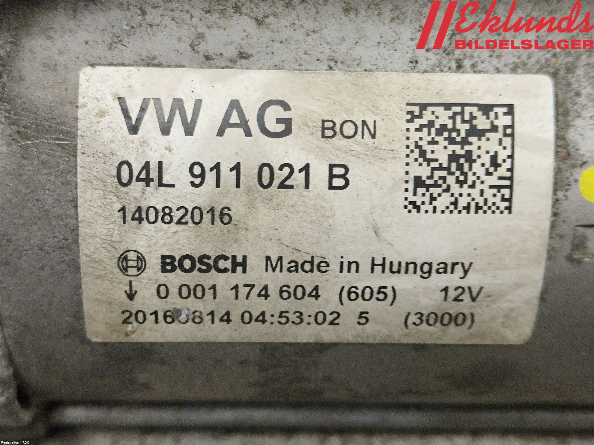 Audi A4/S4 B9 16-19 Startmotor Diesel