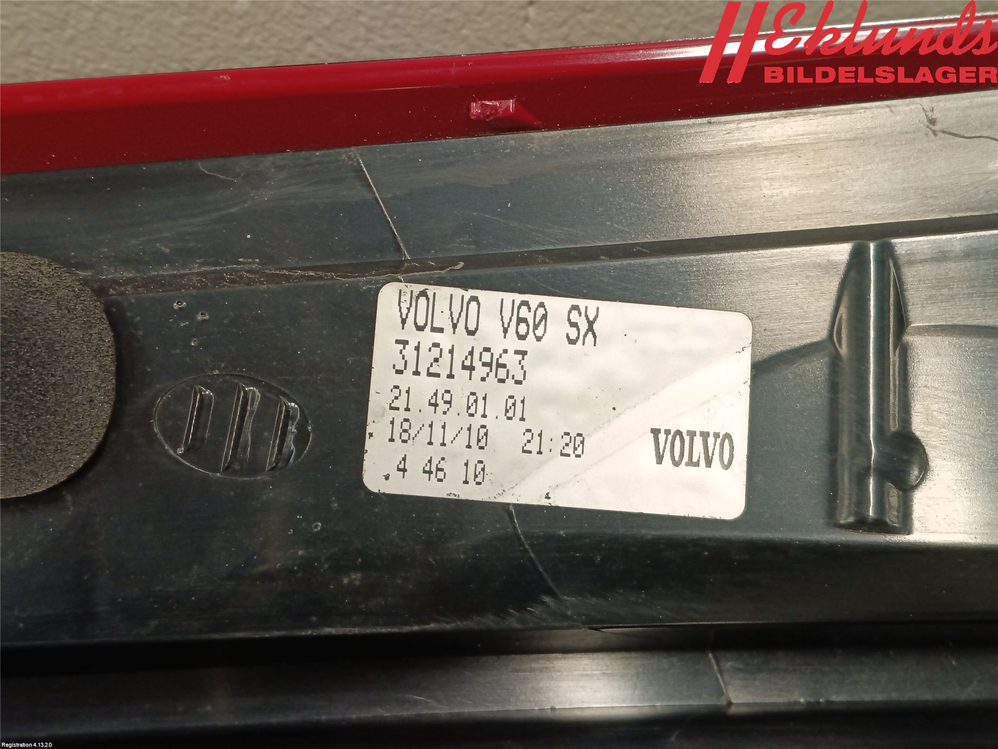 Volvo V60 11-13 Bakljus Vänster