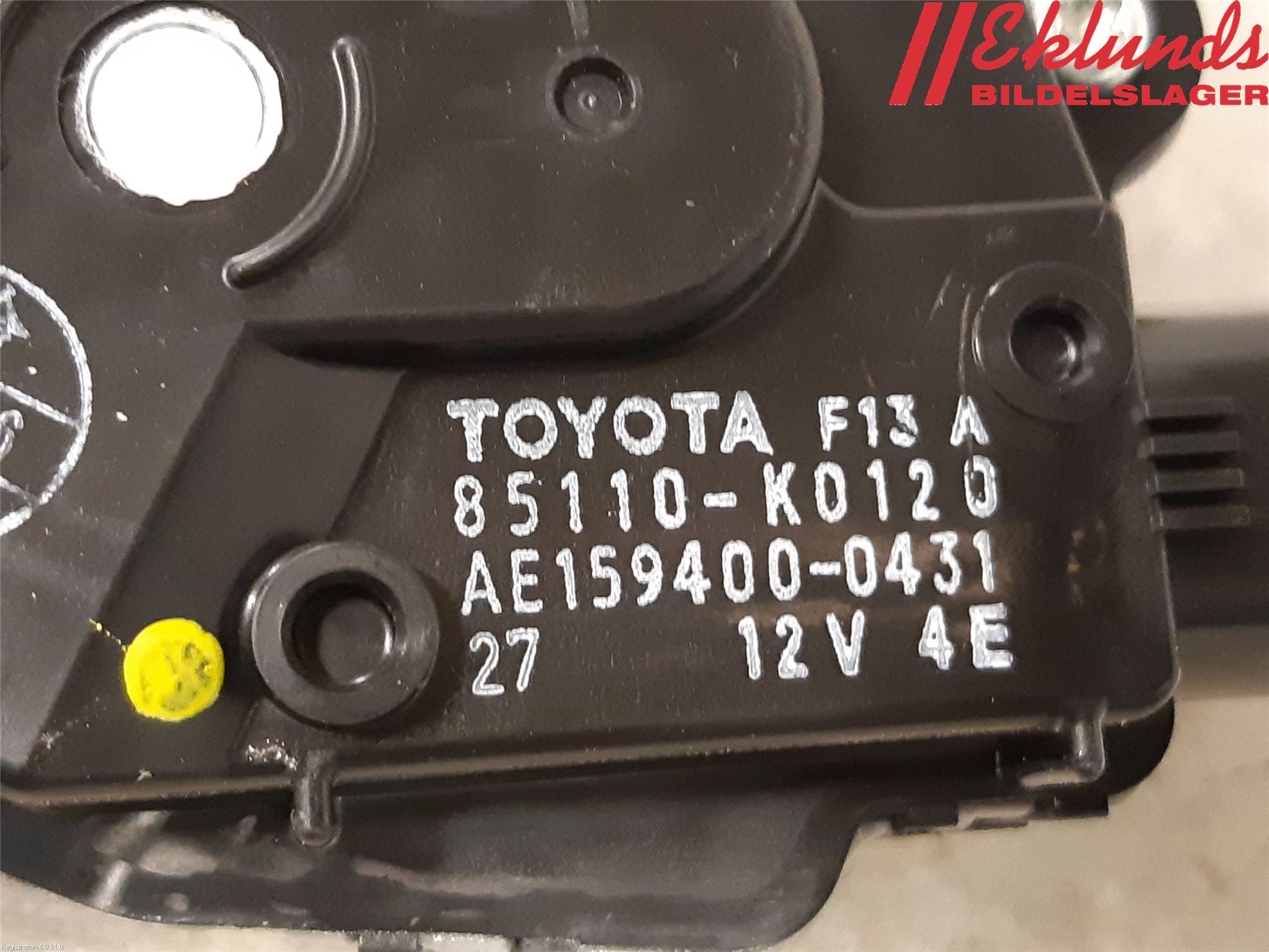 Toyota YARIS XP21 20- Torkarmotor Vindruta