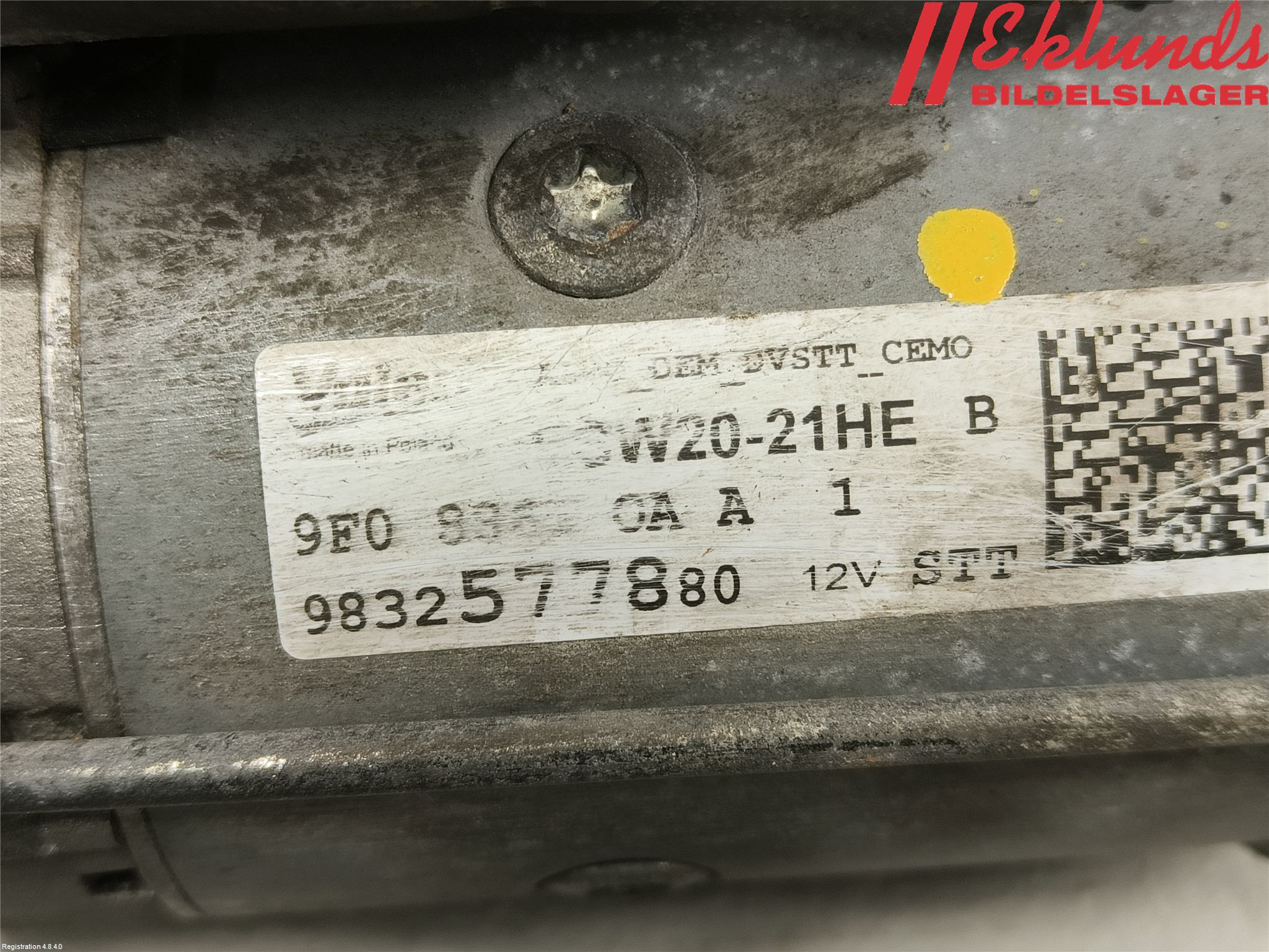 Volvo V60 CROSS COUNTRY 16-18 Startmotor Diesel