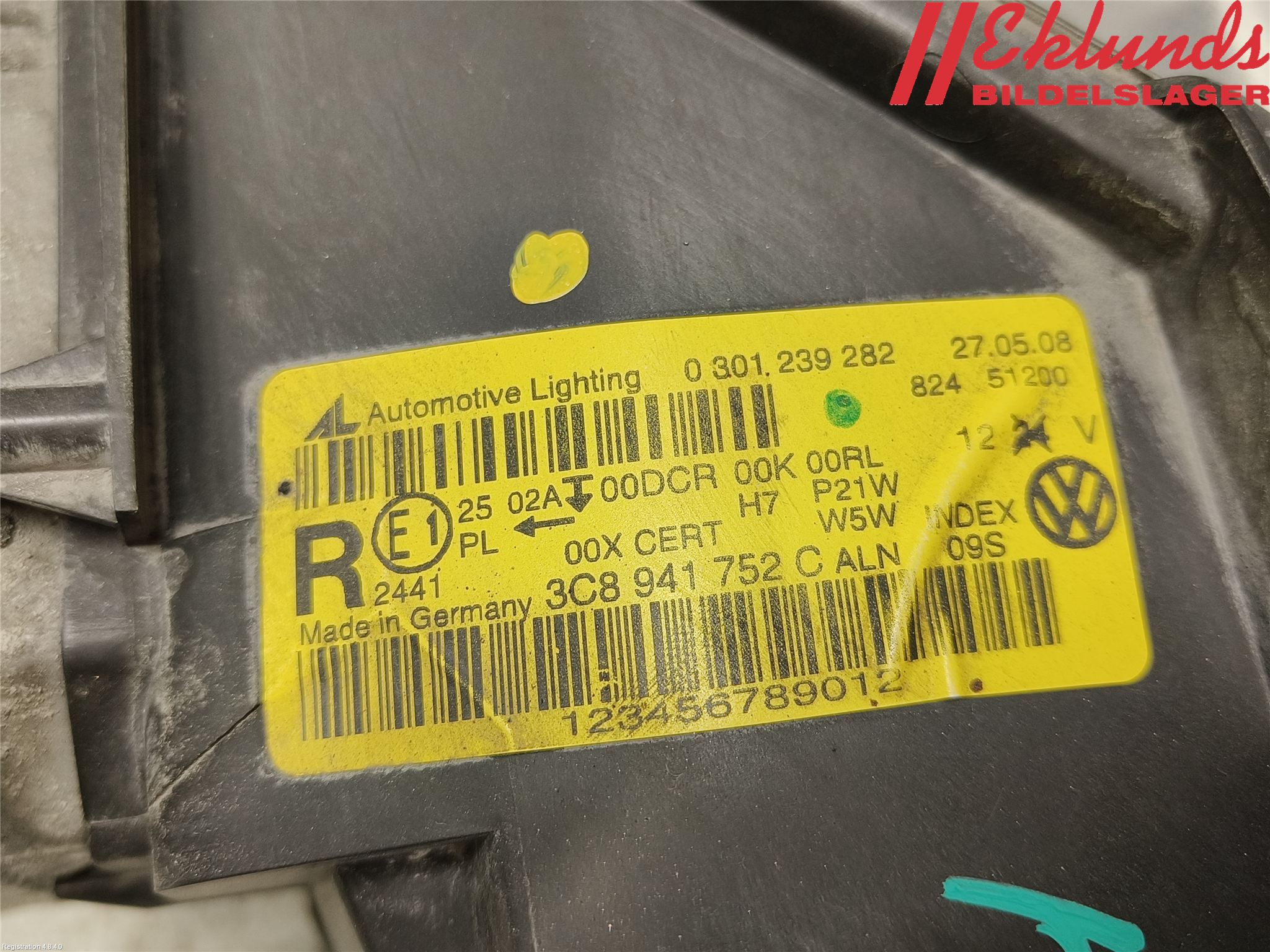 Volkswagen VW PASSAT CC 08-16 Strålkastare Höger