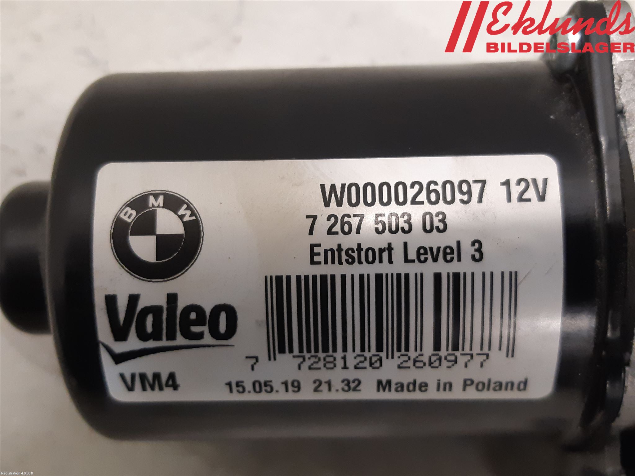 BMW 2 F22/F23/F87 Coupé/Cab 13-21 Torkarmotor Vindruta