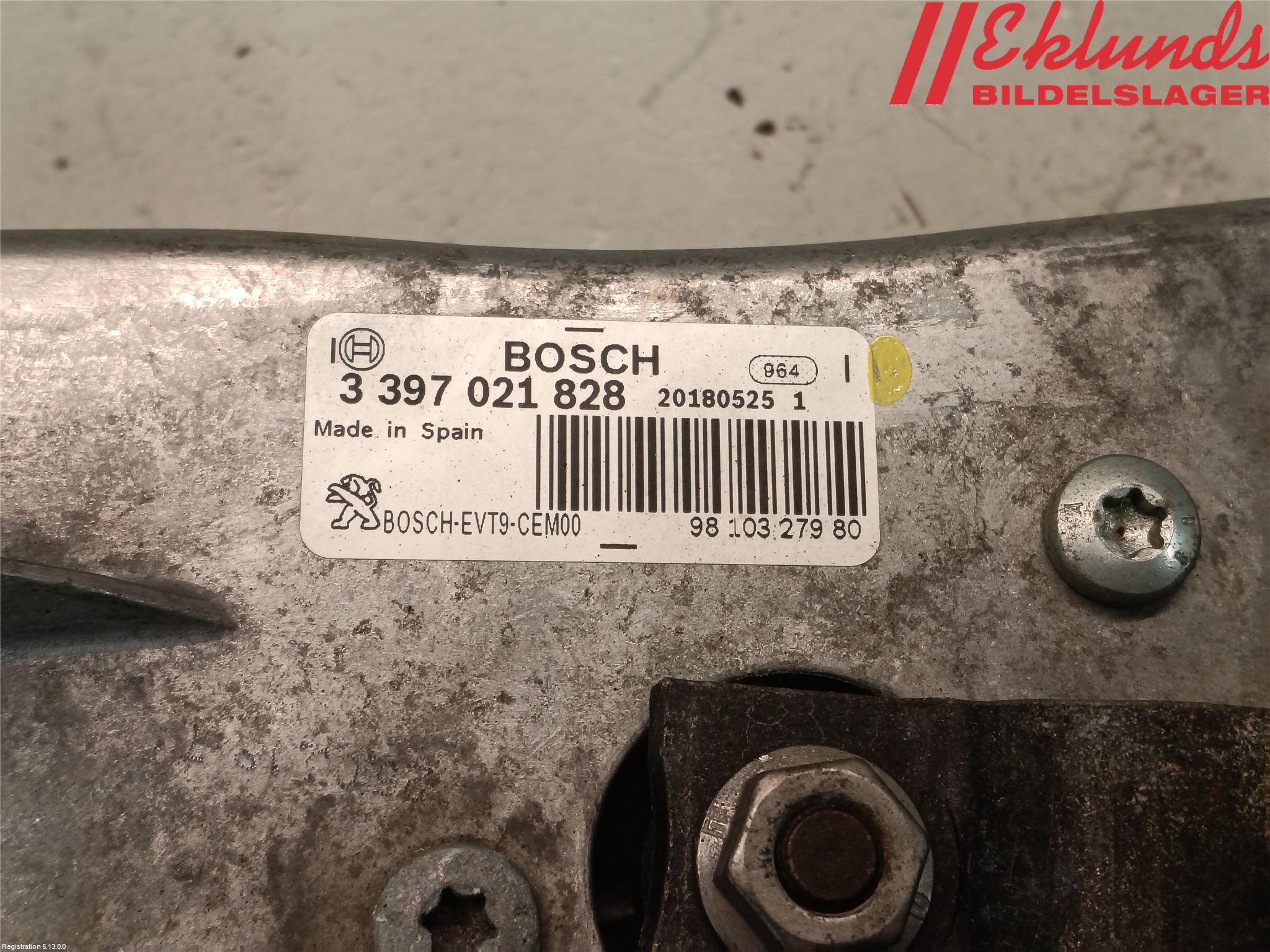 Peugeot 308 14-21 Torkarmotor Vindruta