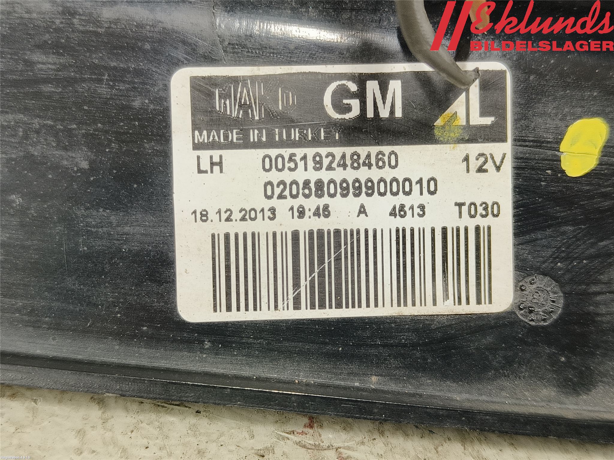 Opel COMBO D 12-18 Bakljus Vänster