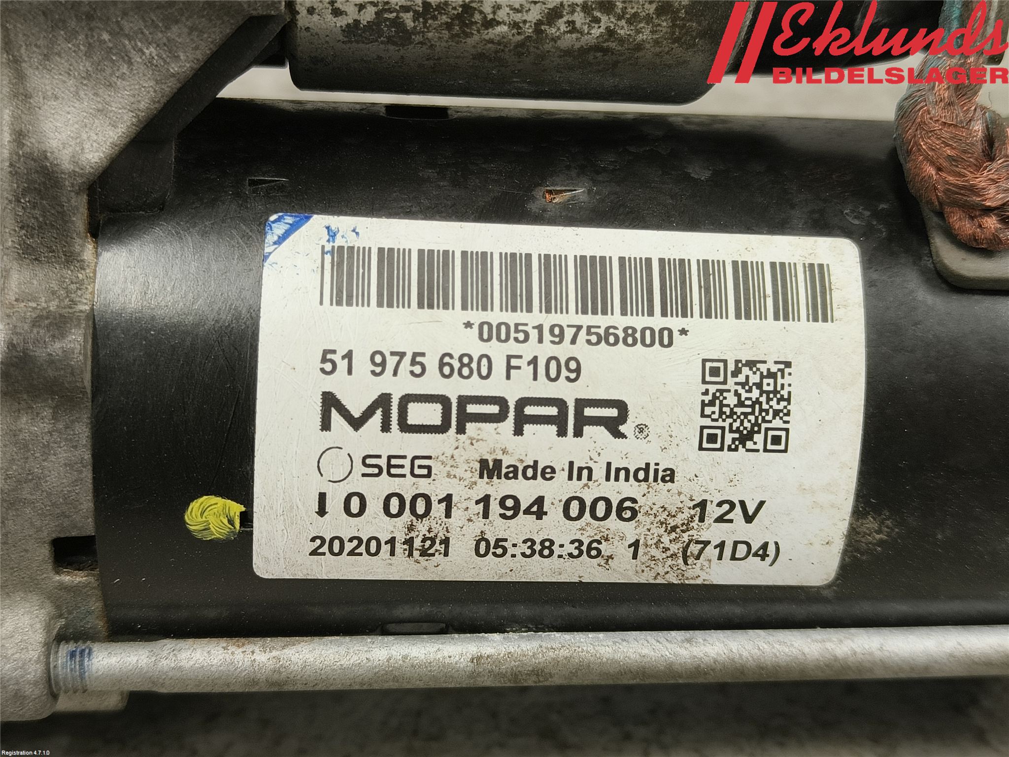 Fiat 500 07- Startmotor