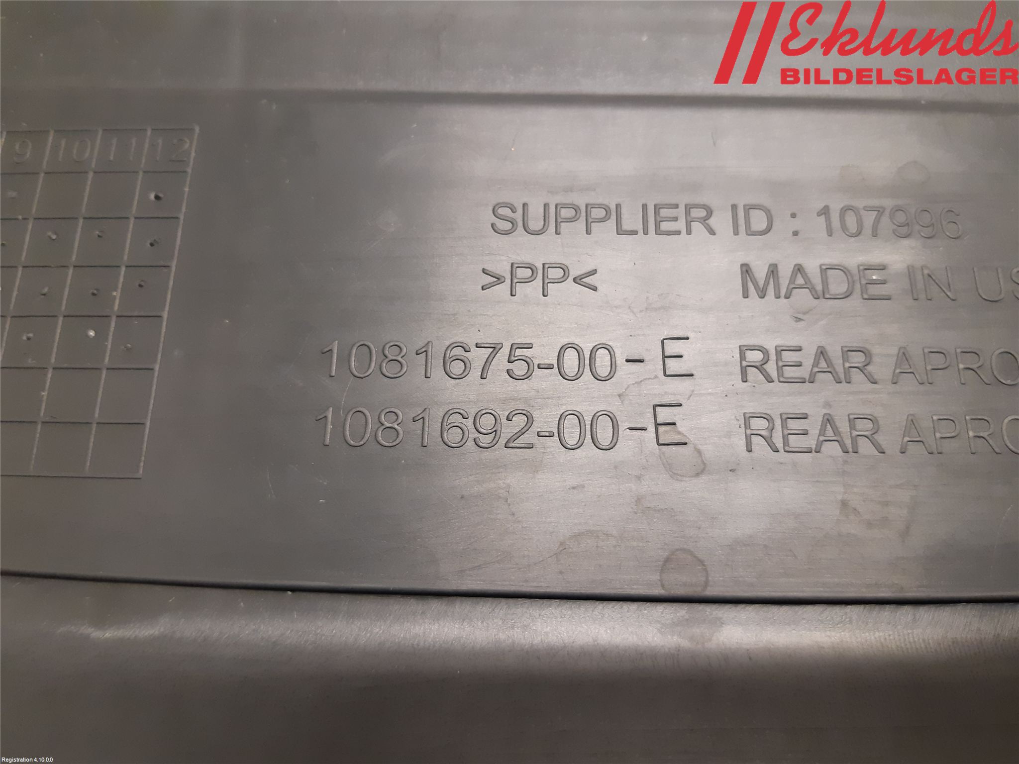 Tesla MODEL 3 17- Torpedplåt-Torpedplast