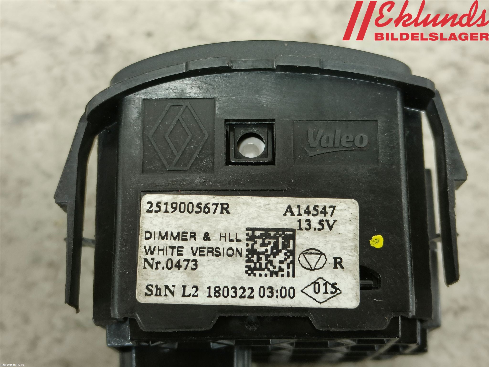 Renault TRAFIC/E-TECH 15- Strömställare Strålkastartork