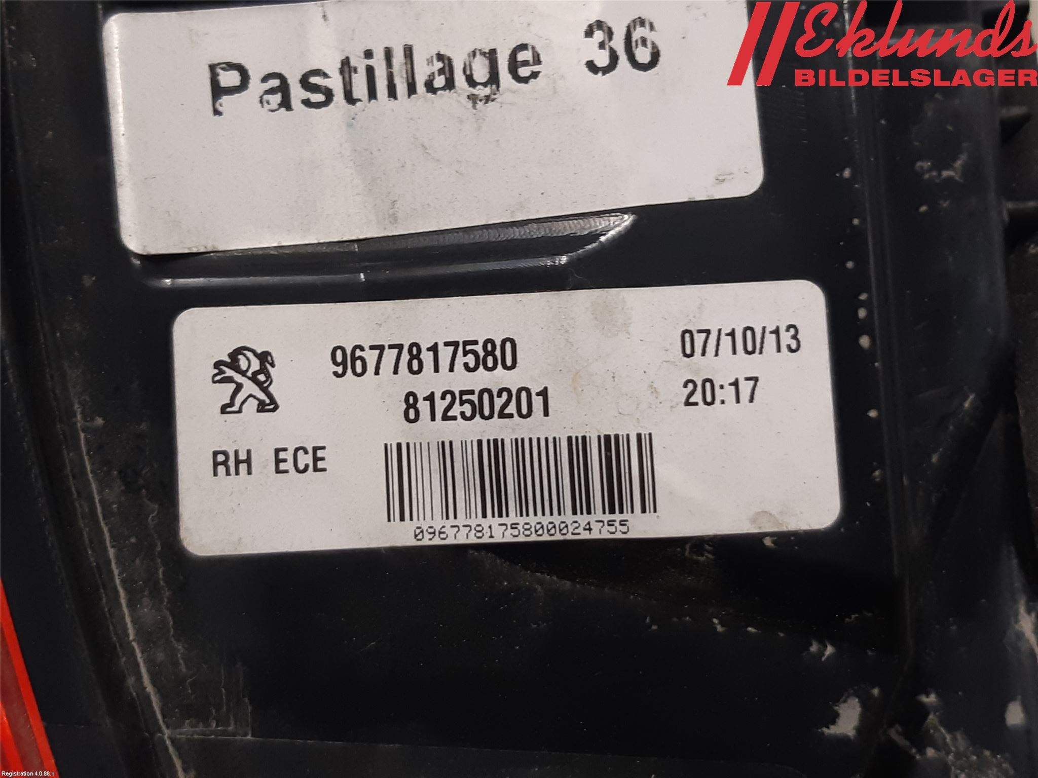 Peugeot 308 14-21 Bakljus Höger