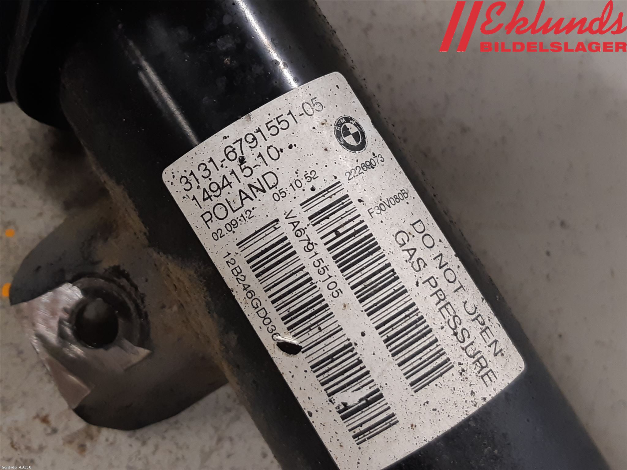 BMW 3 F30/F31/F80 12-19 Fjäderben Fram Vänster