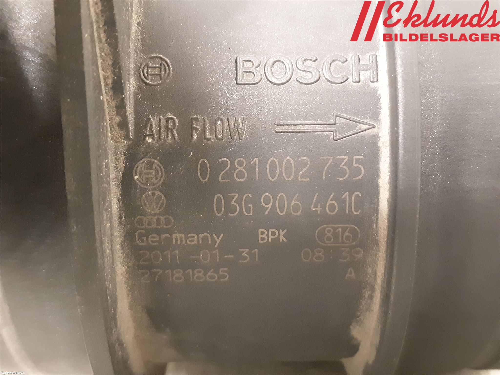 Audi A4 ALLROAD 09-16 Injluftmassamätare