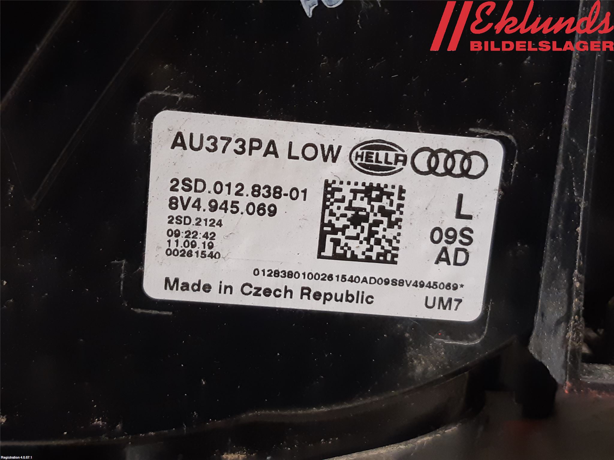 Audi A3/S3 8V 13-20 Bakljus Vänster