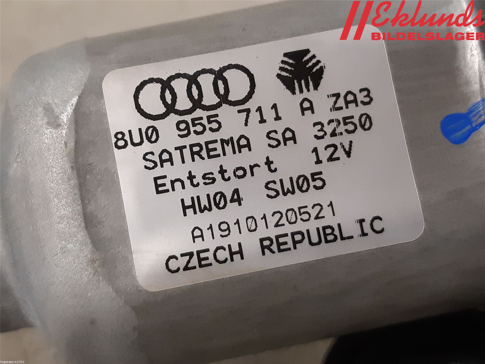 Audi A1/S1 11-18 Torkarmotor Baklucka