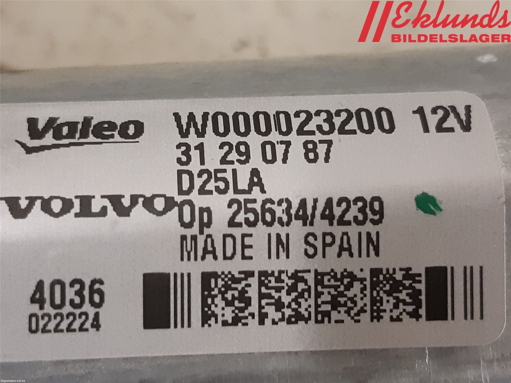 Volvo V70 14-16 Torkarmotor Baklucka