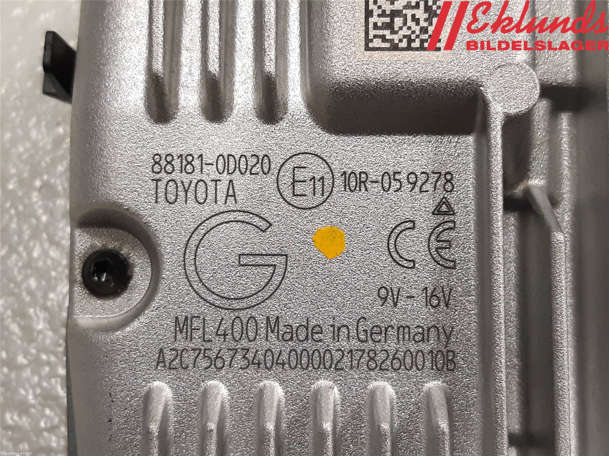 Toyota YARIS XP130 15-20 Sensor Aktivt Kollisionsskydd
