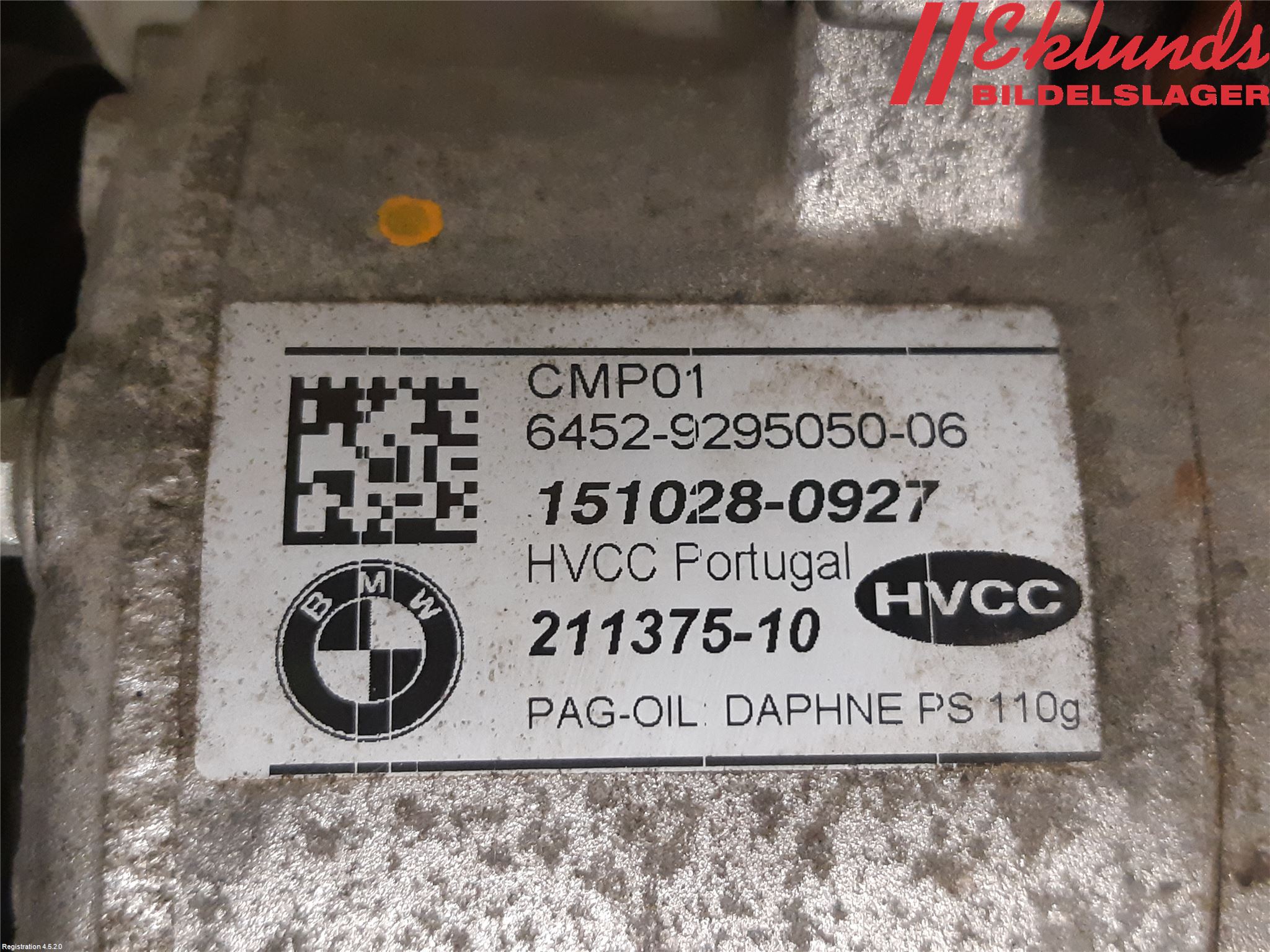BMW 5 F10/F11/F18 09-17 Ac Kompressor