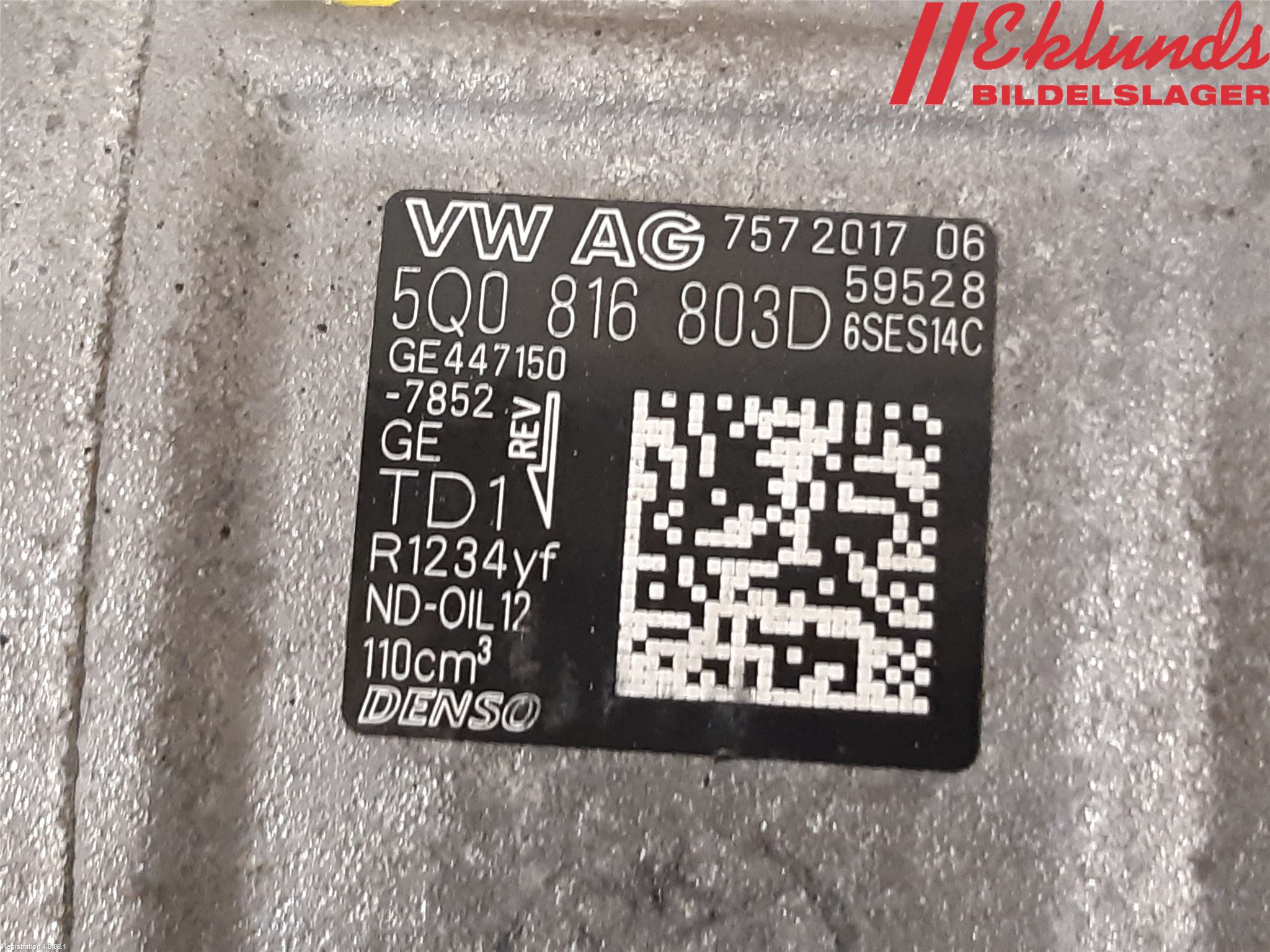 Volkswagen VW PASSAT 15-19 Ac Kompressor