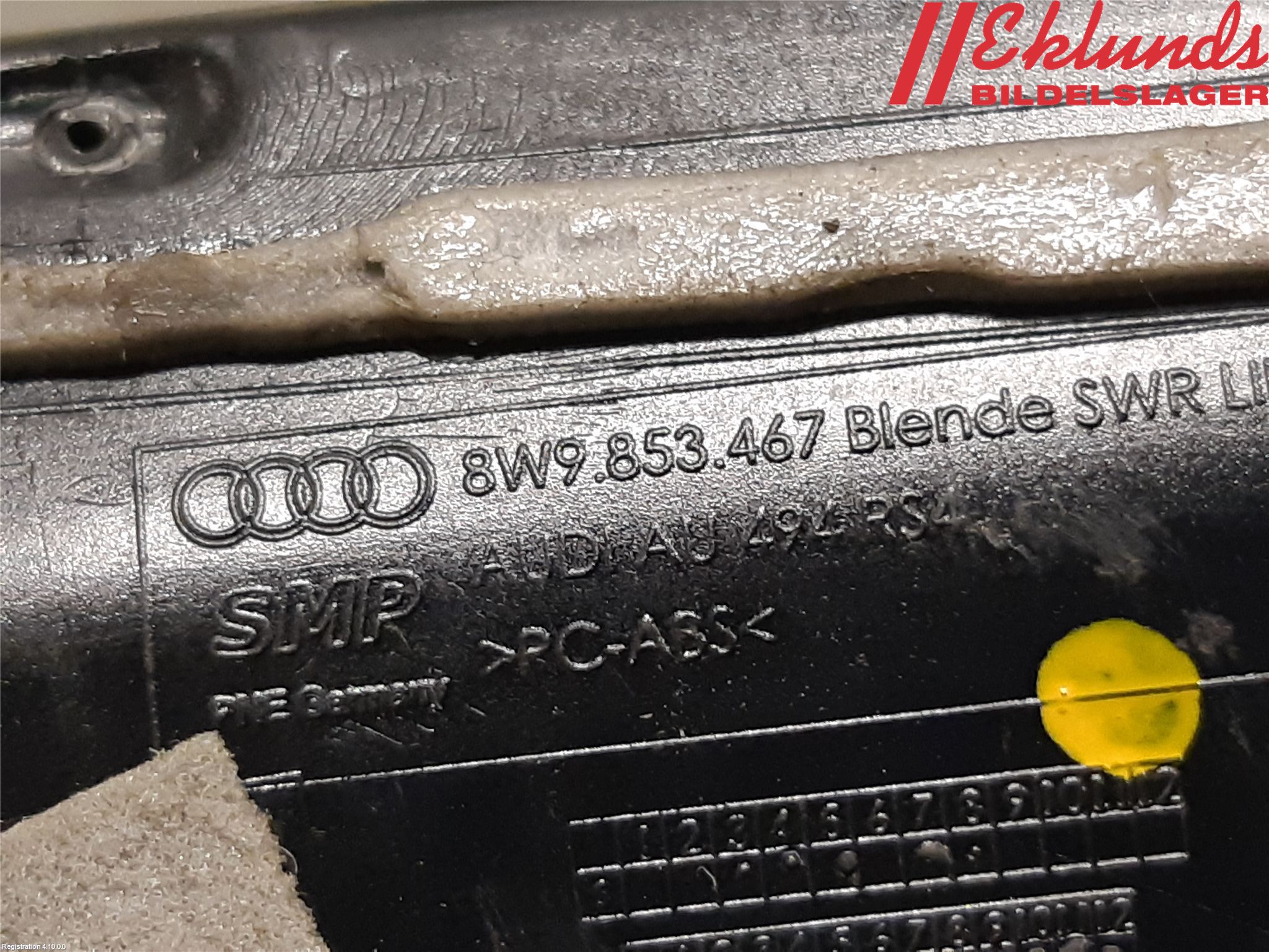 Audi A4/S4 B9 20- Stöt Utfyllnad-List-Grill