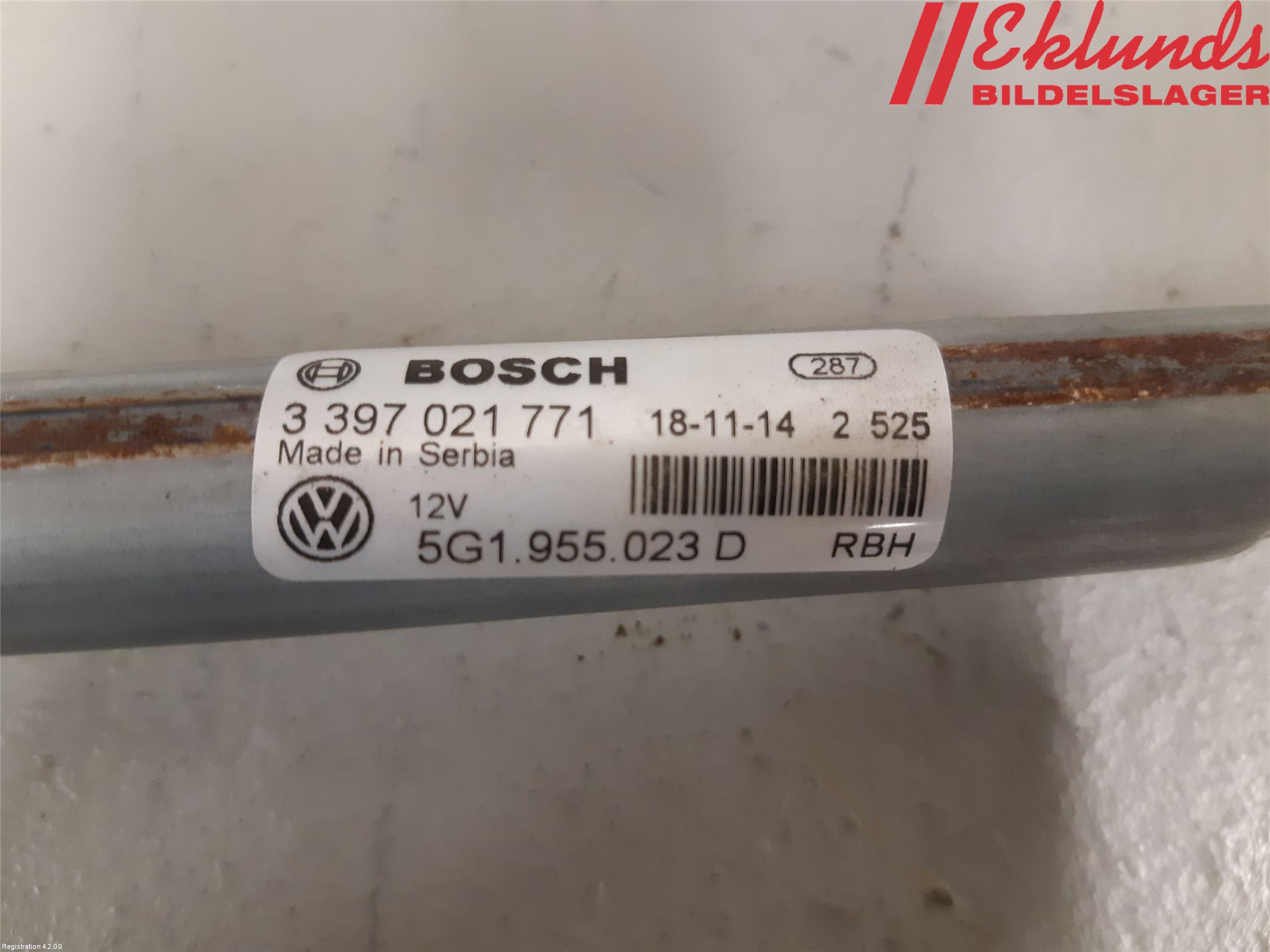 Volkswagen VW GOLF / E-GOLF VII 13-20 Torkarmekanism Vindruta