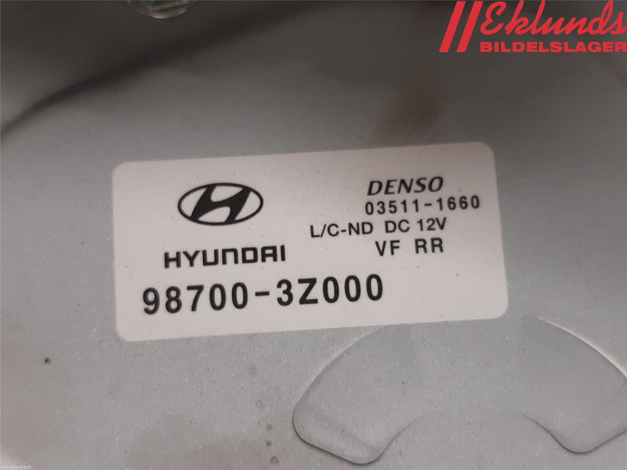 Hyundai i40 16-18 Torkarmotor Baklucka