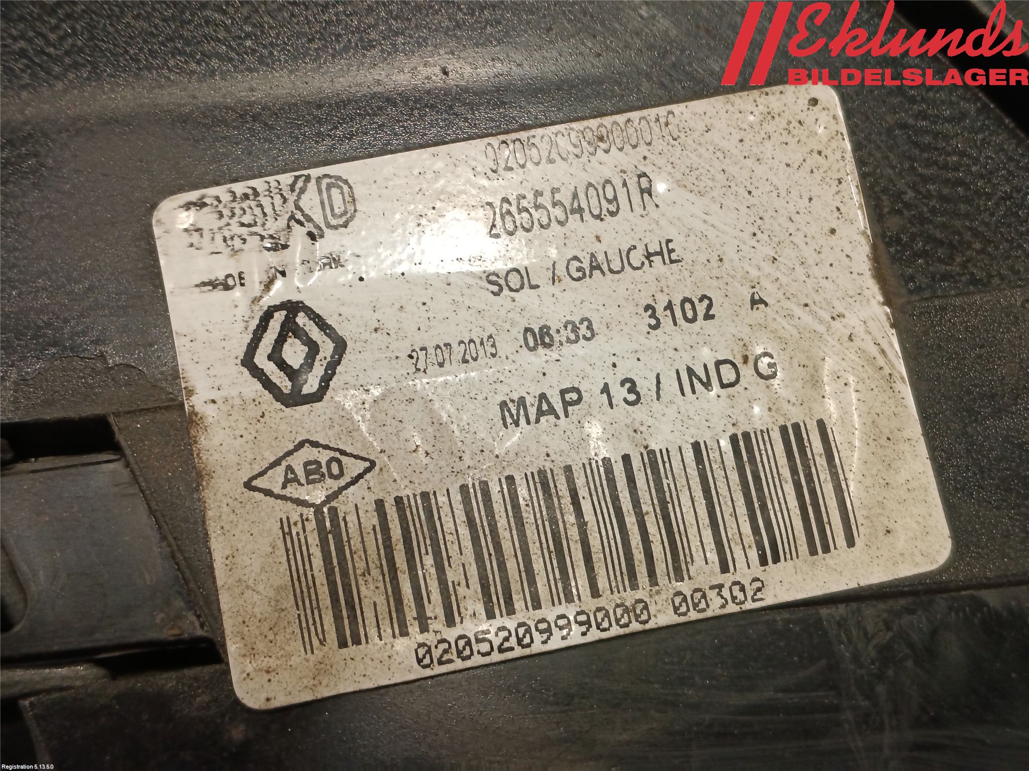 Renault CLIO IV 12-16 Bakljus Vänster