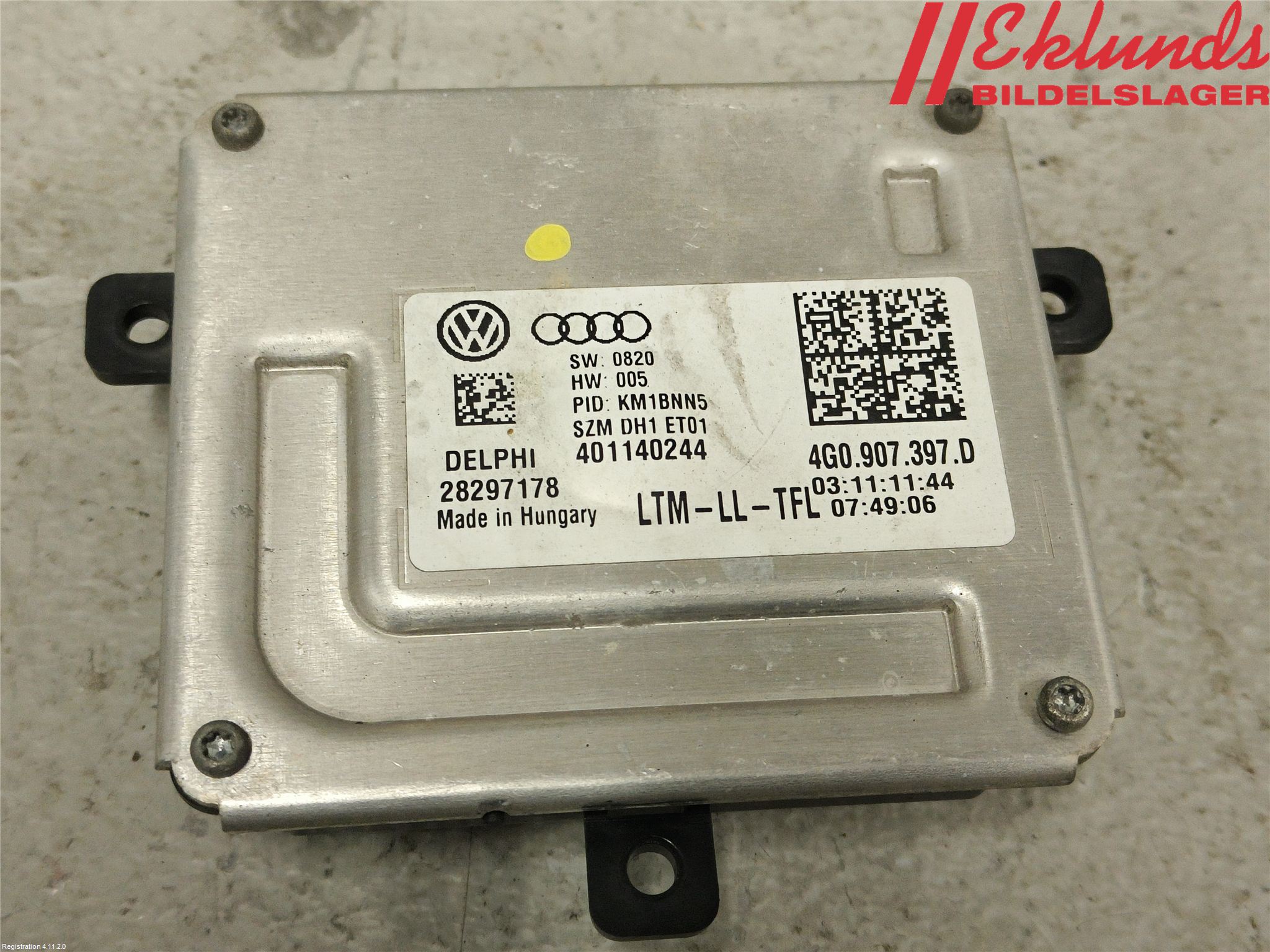 Audi A6/S6 4G 11-18 Styrenhet Strålkastare