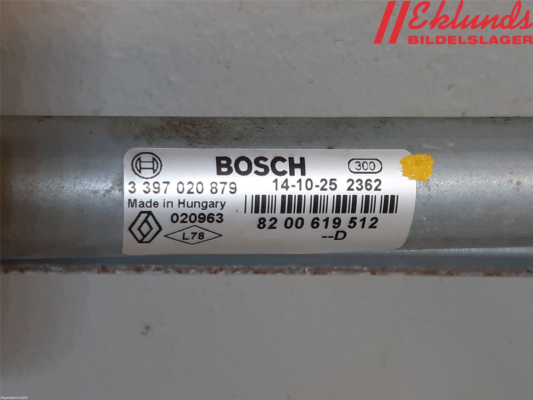 Dacia DUSTER 10-17 Torkarmekanism Vindruta