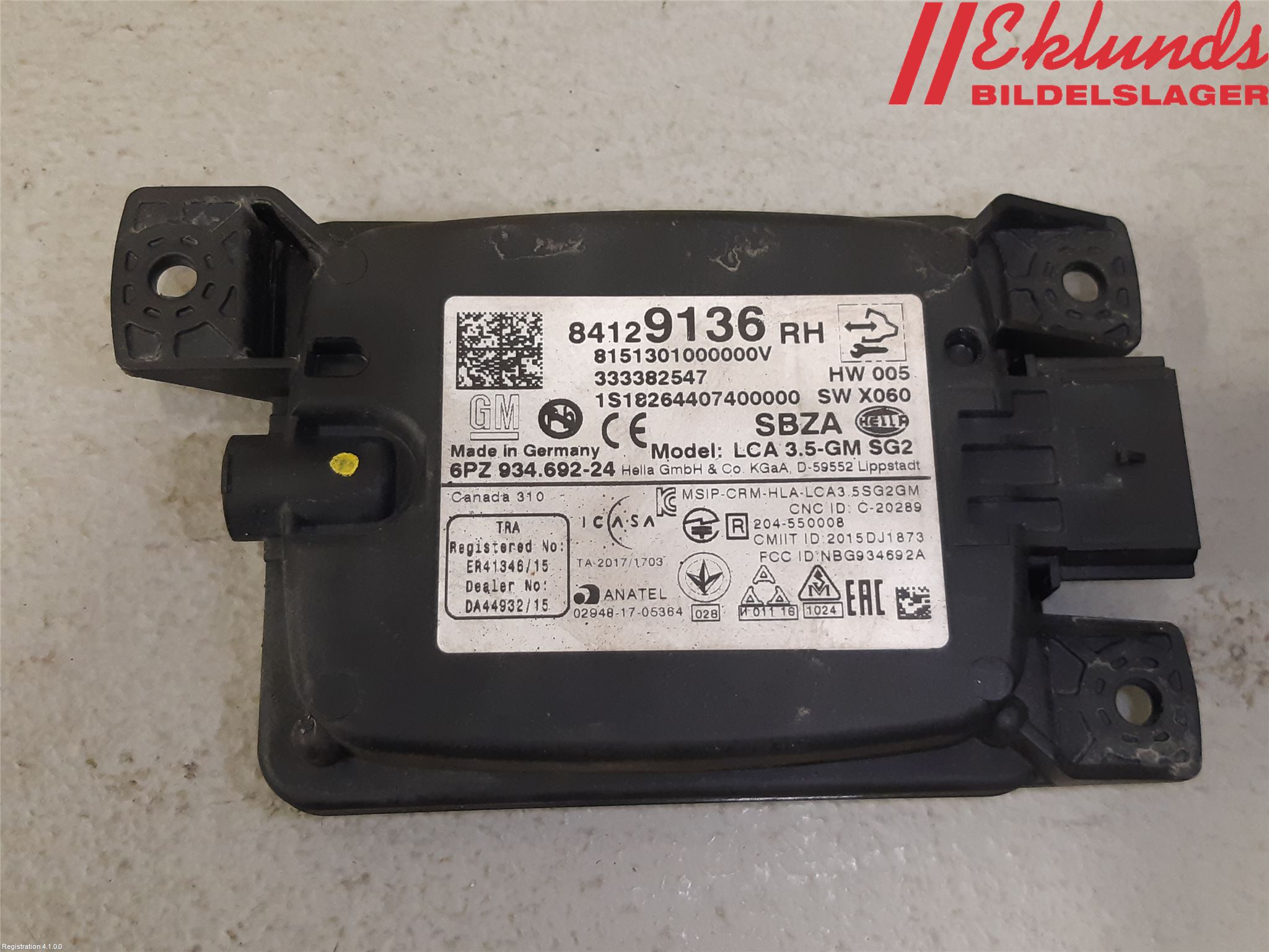 Opel INSIGNIA 17- Sensor Aktivt Kollisionsskydd