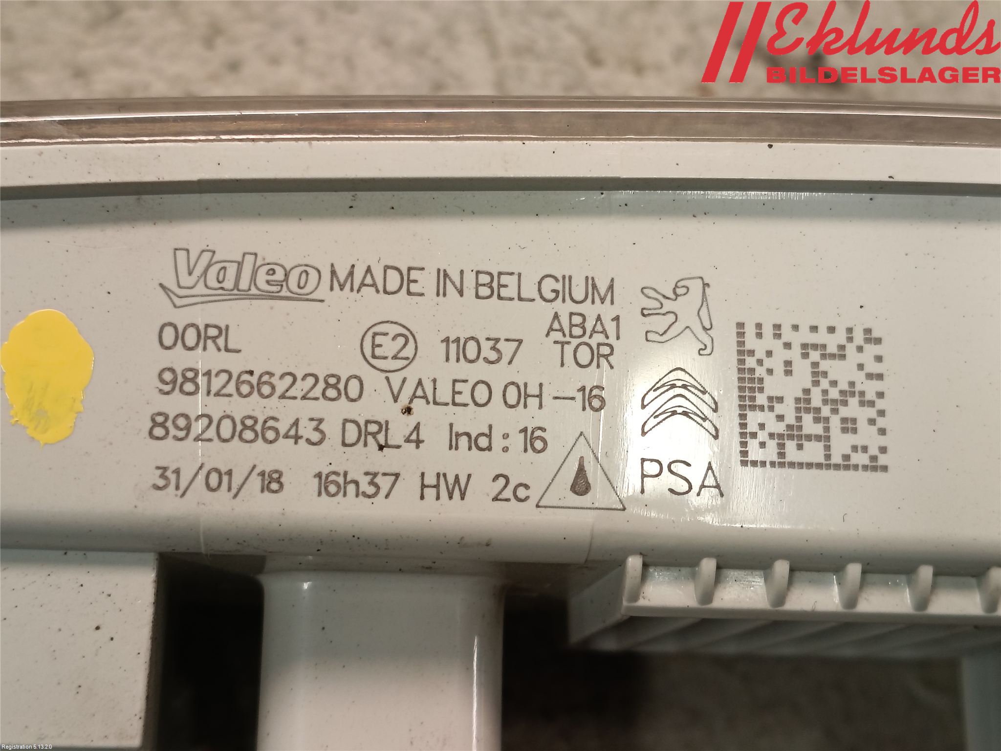 Peugeot PARTNER 16-18 Dimljus-Varselljus Fram