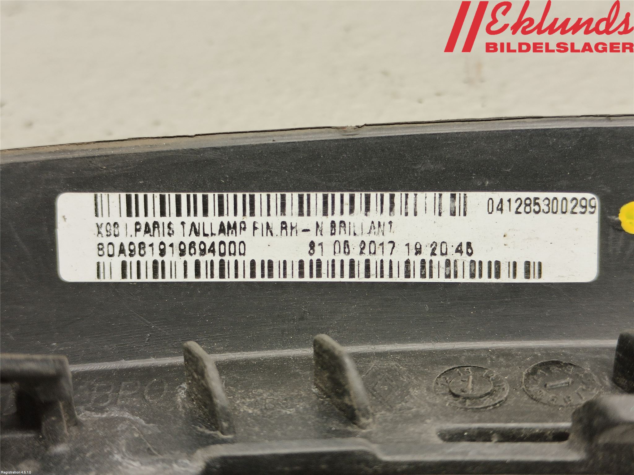 Renault CLIO IV 16-19 Bakljussarg