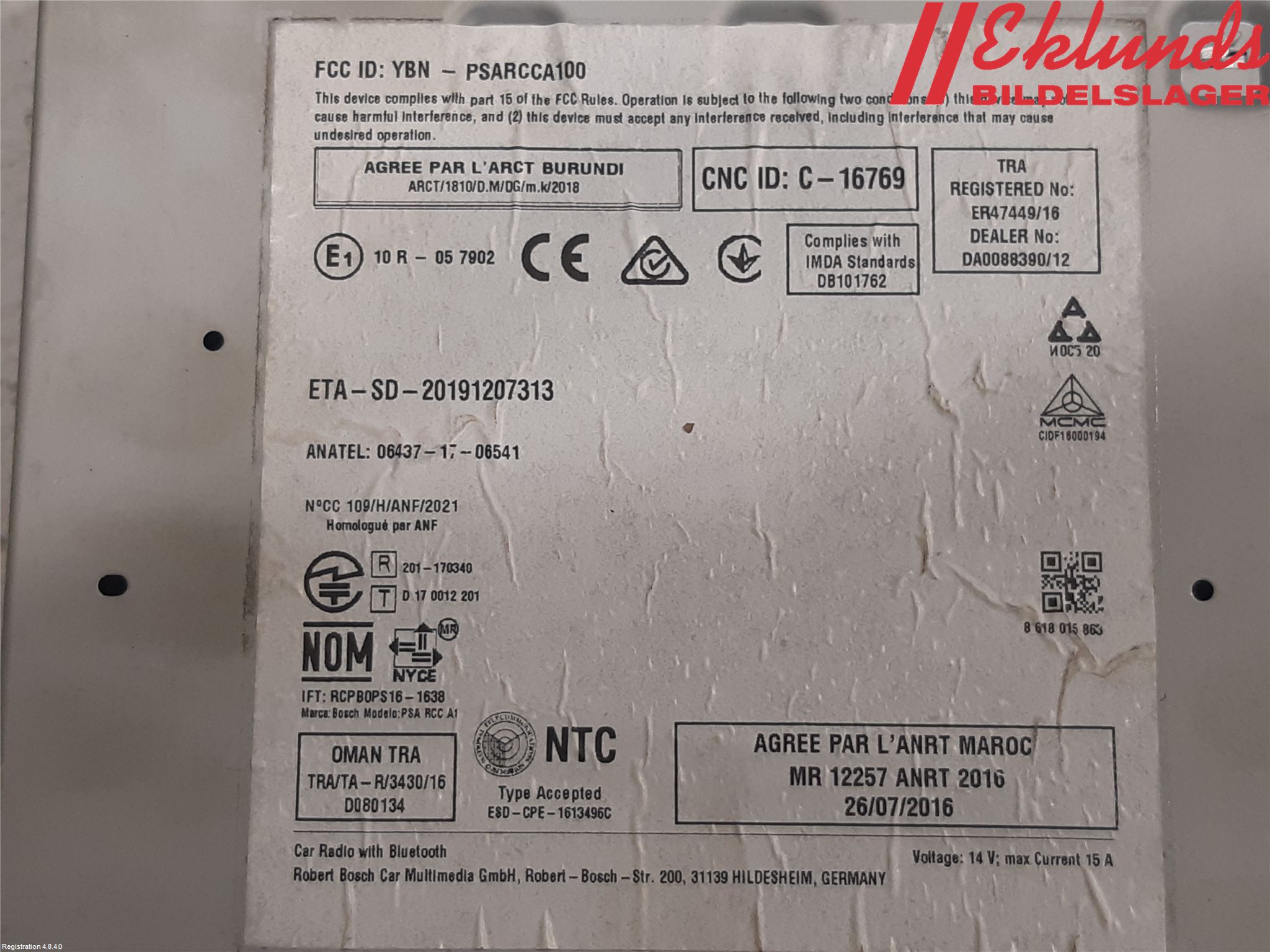 Peugeot 208/E-208 20- Cd Radio - Multimediapanel