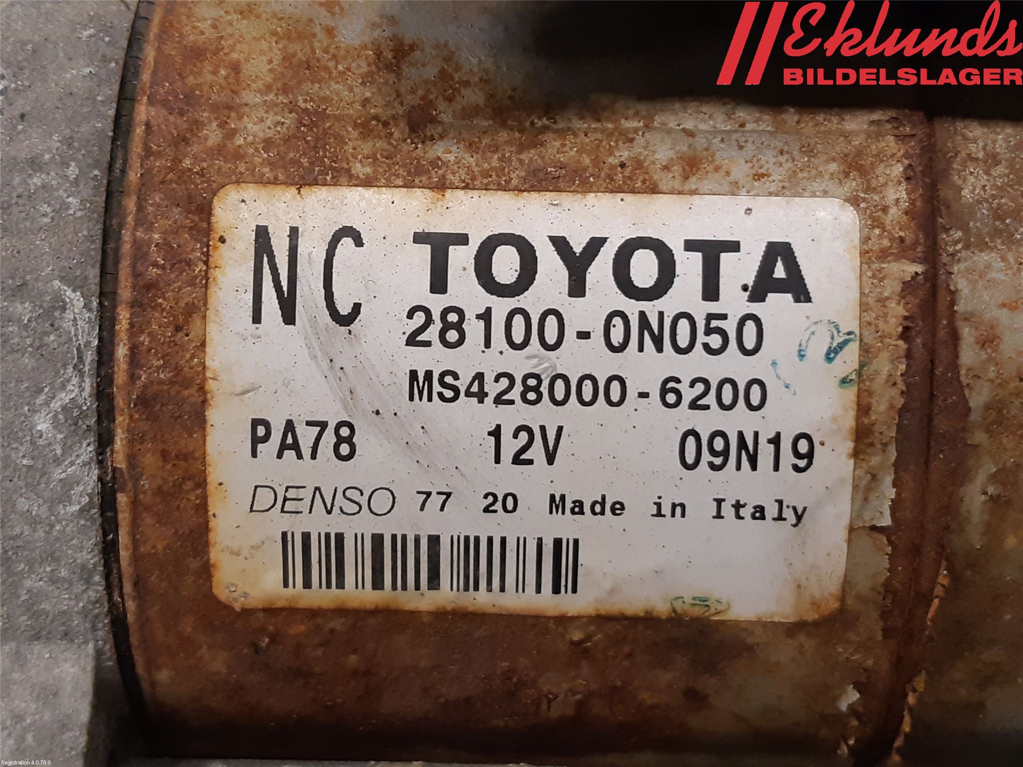 Toyota AURIS 10-12 Startmotor