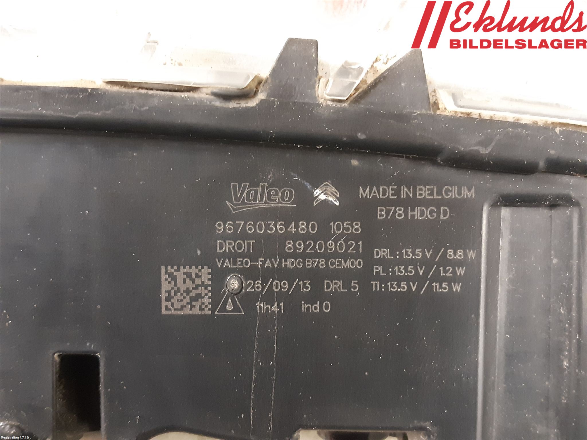 Citroen C4 PICASSO 14-18 Positionsljus Fram Hö