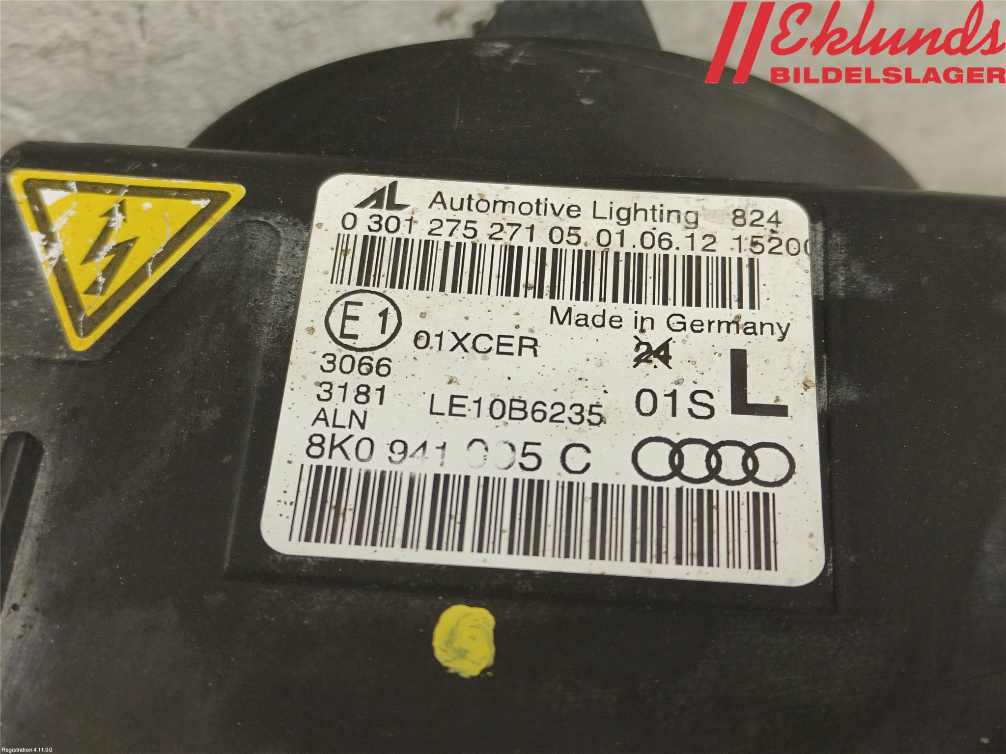 Audi A4 12-15 Strålkastare Vänster