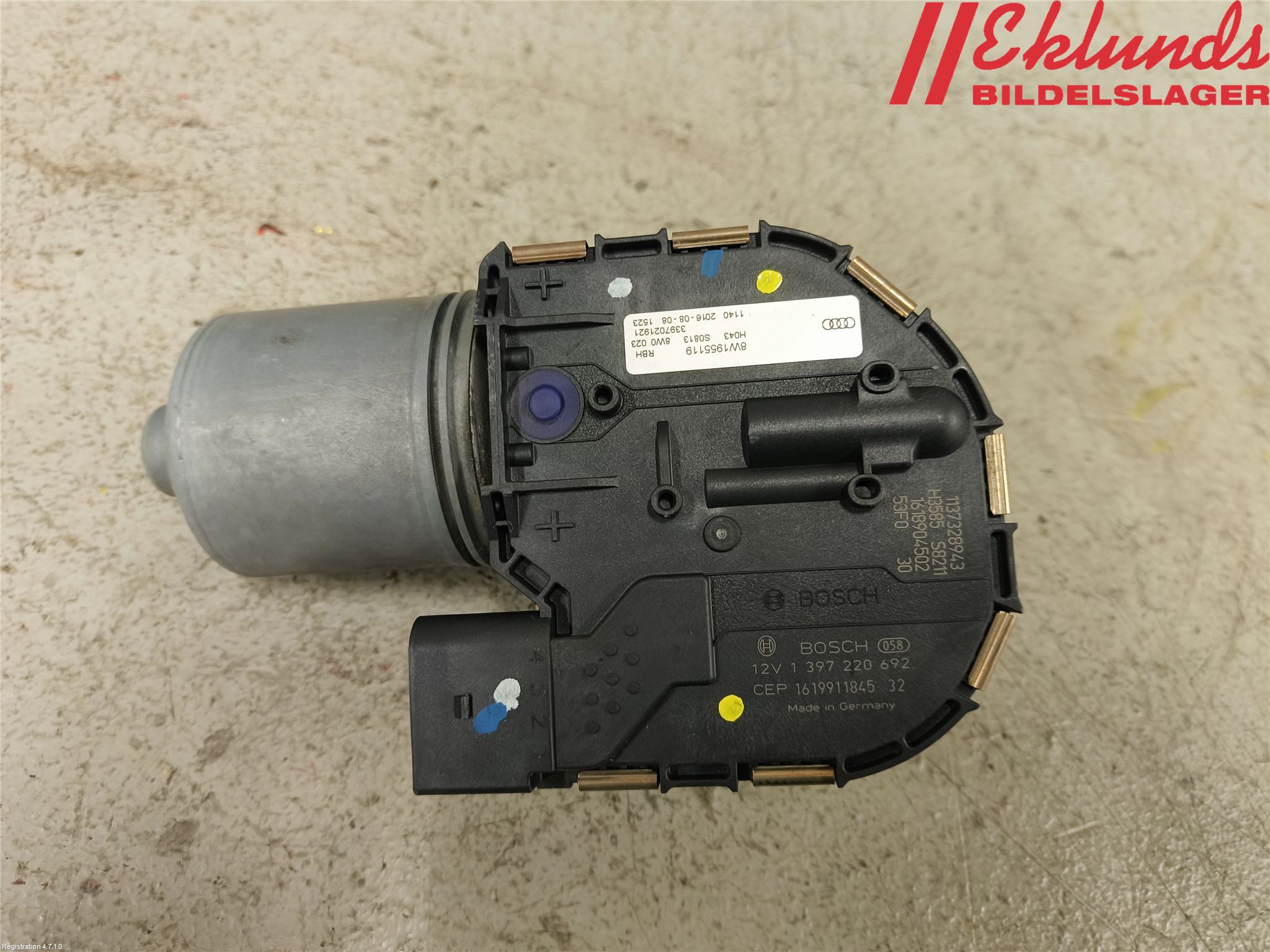 Audi A4/S4 B9 16-19 Torkarmotor Vindruta