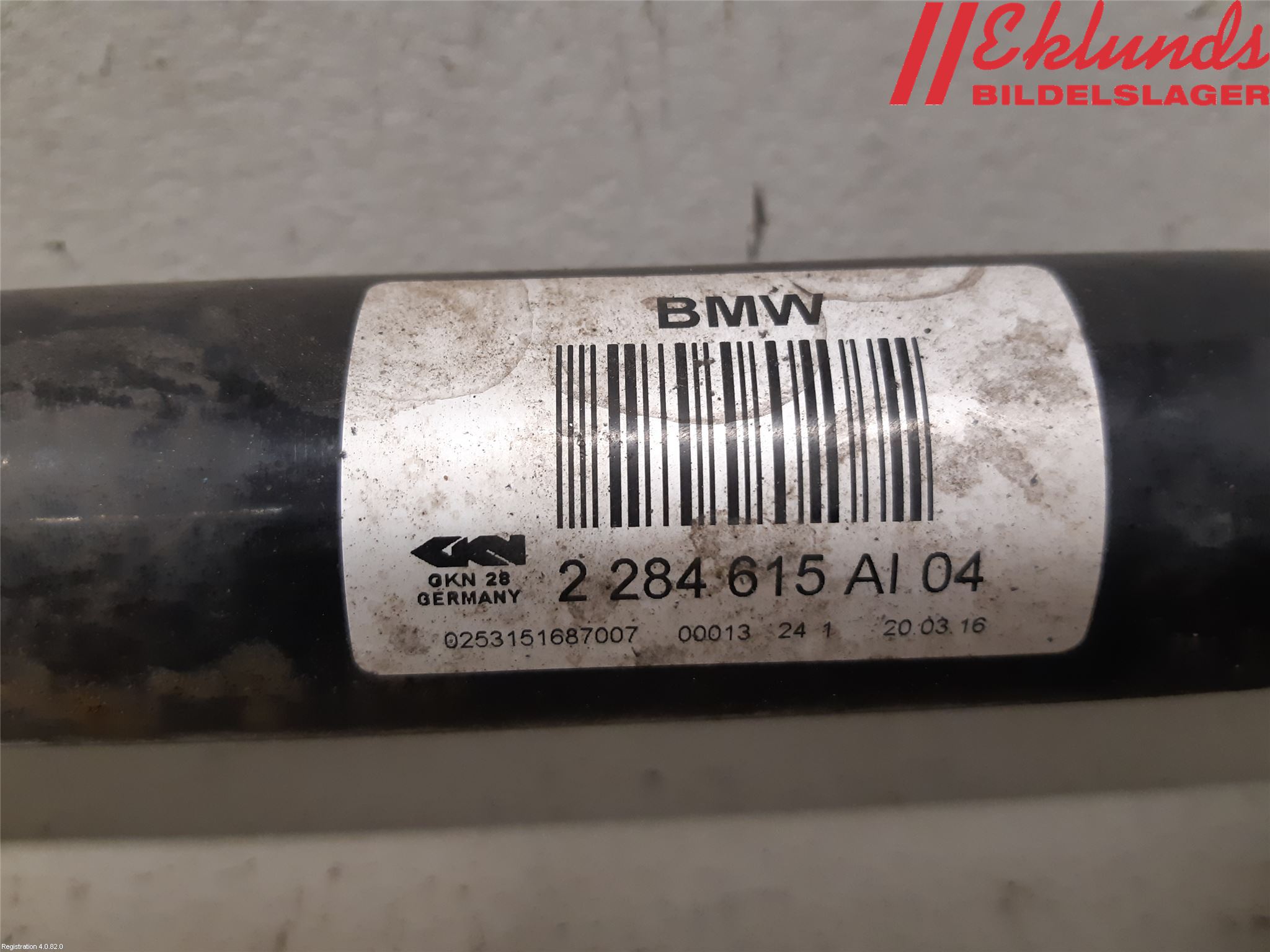 BMW 4 F32/F33/F82/F83 13-20 Drivaxel Bak Vänster