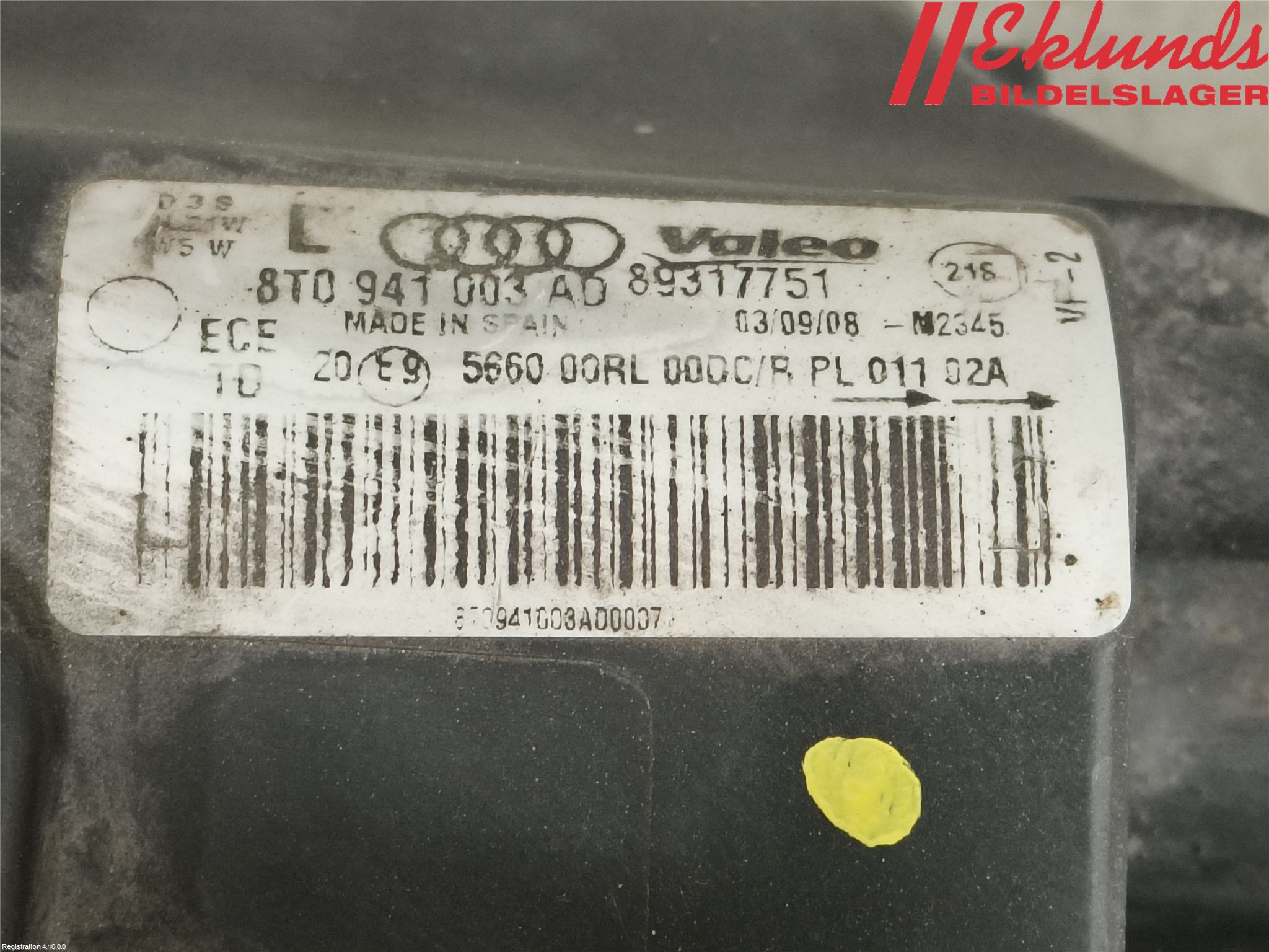 Audi A5 07-16 Strålkastare Vänster