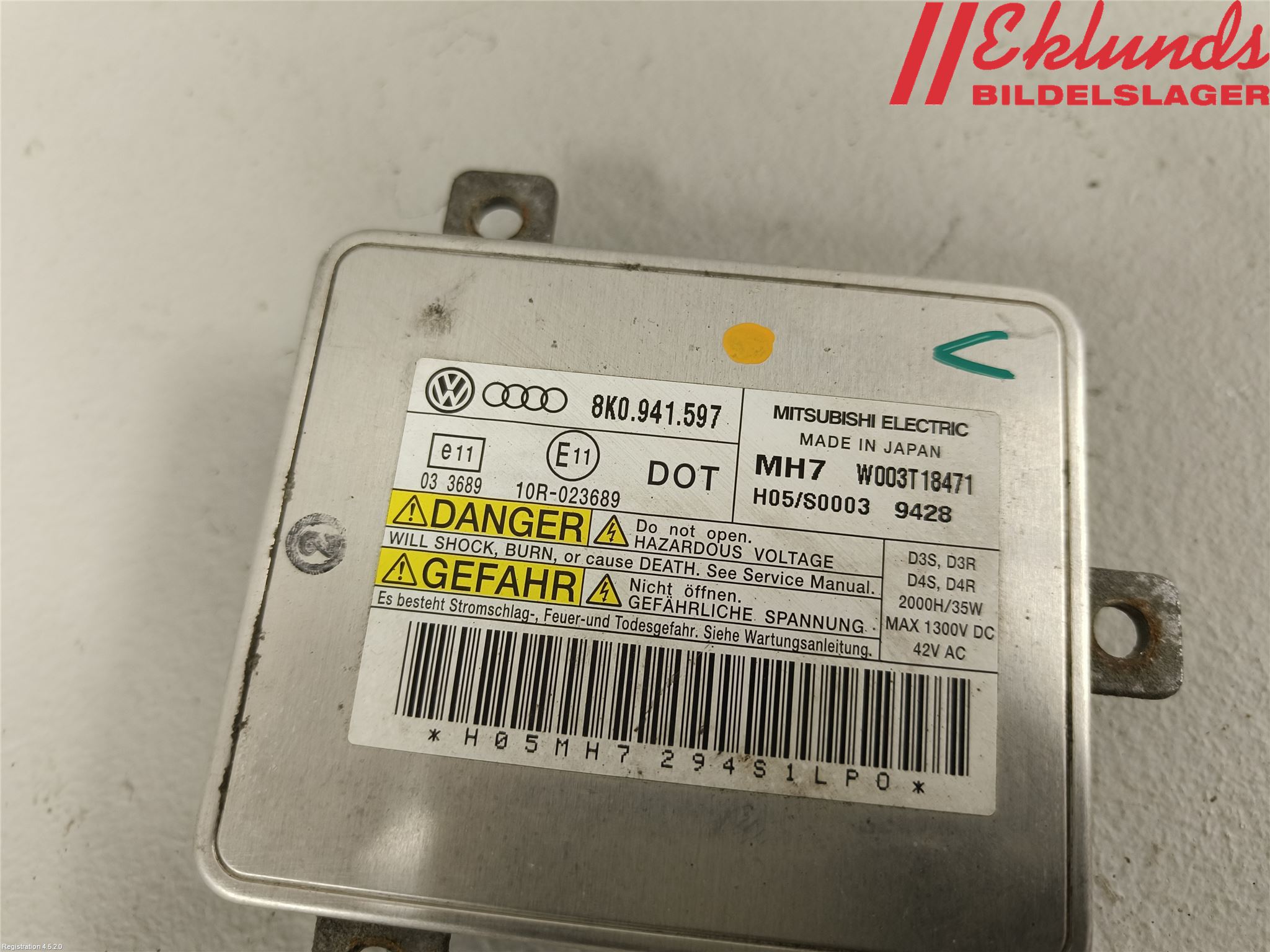 Audi A4/S4 08-11 Styrenhet Strålkastare