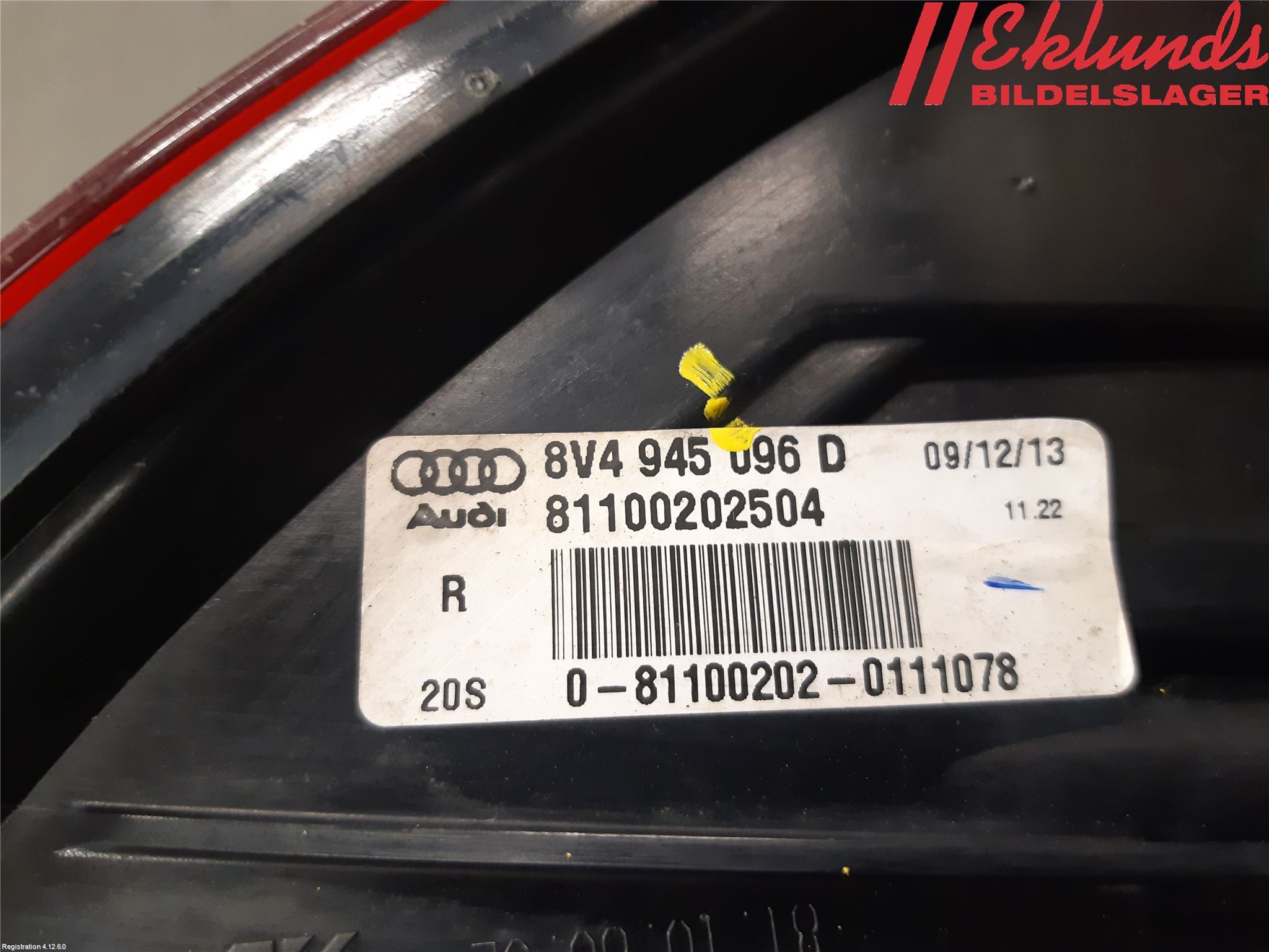 Audi A3/S3 8V 13-20 Bakljus Höger