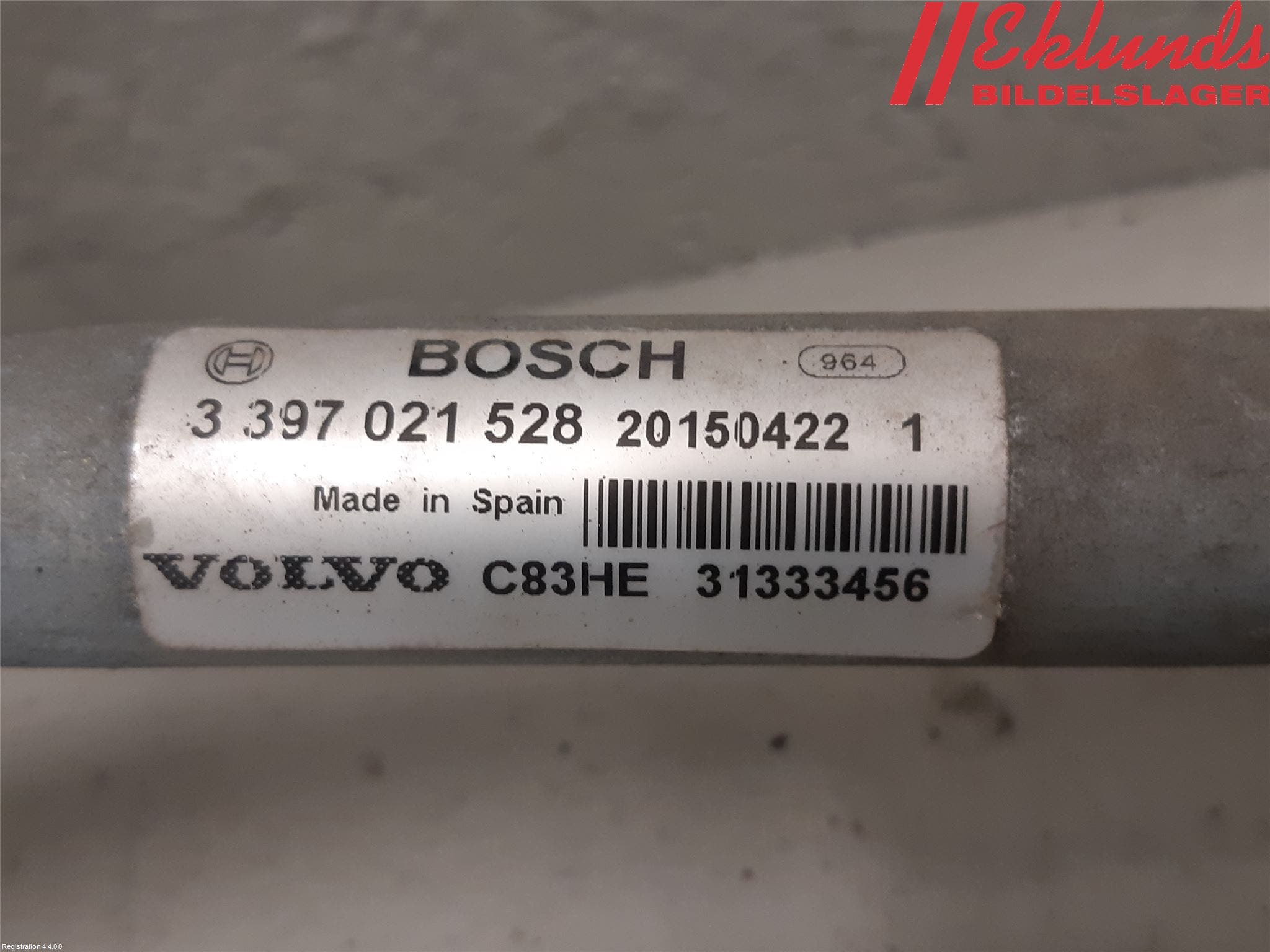 Volvo V70 14-16 Torkarmekanism Vindruta