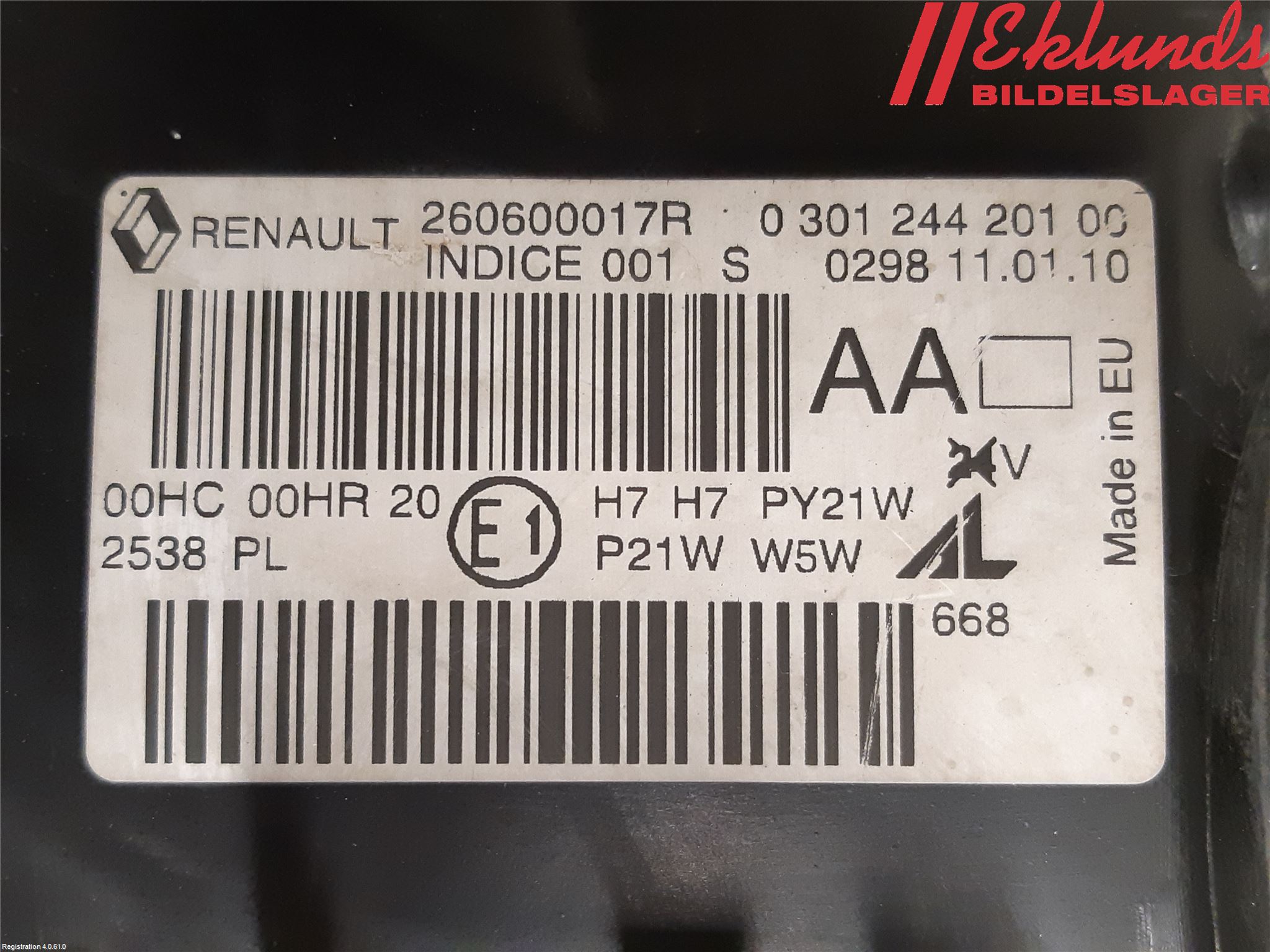 Renault MEGANE III 09-15 Strålkastare Vänster