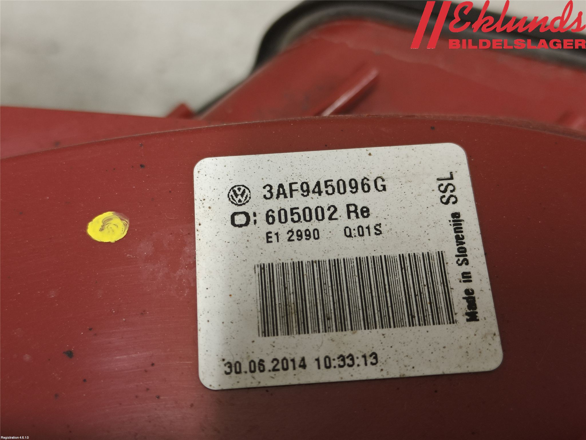 Volkswagen VW PASSAT 11-14 Bakljus Höger