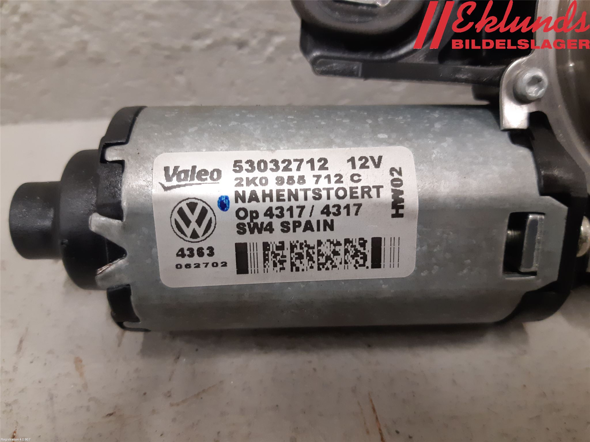 Volkswagen VW CADDY 11-15 Torkarmotor Baklucka