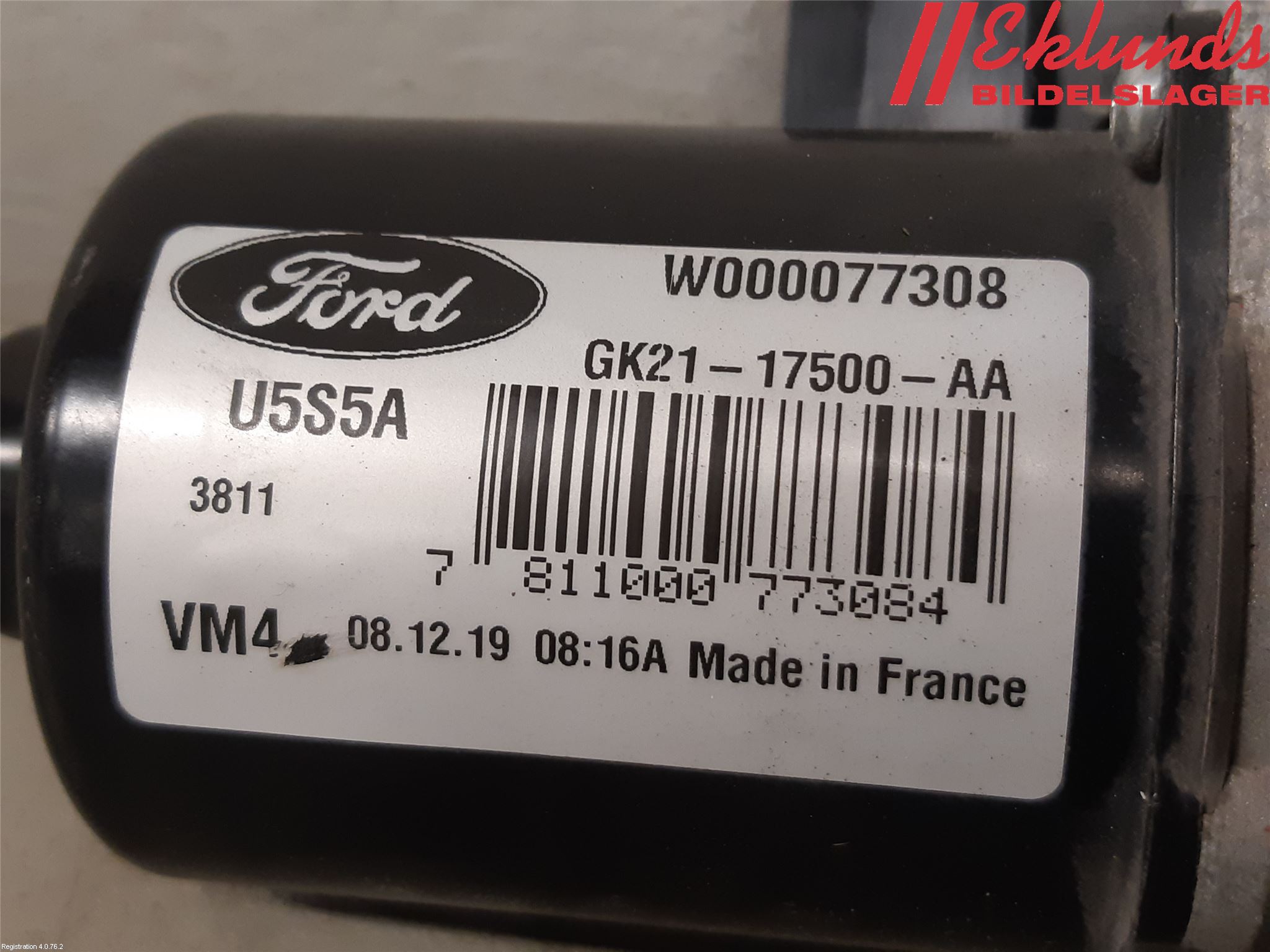 Ford TRANSIT/TOURNEO CUSTOM 13-24 Torkarmotor Vindruta