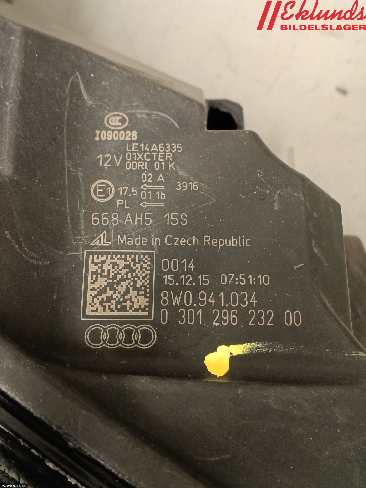 Audi A4/S4 B9 16-19 Strålkastare Höger