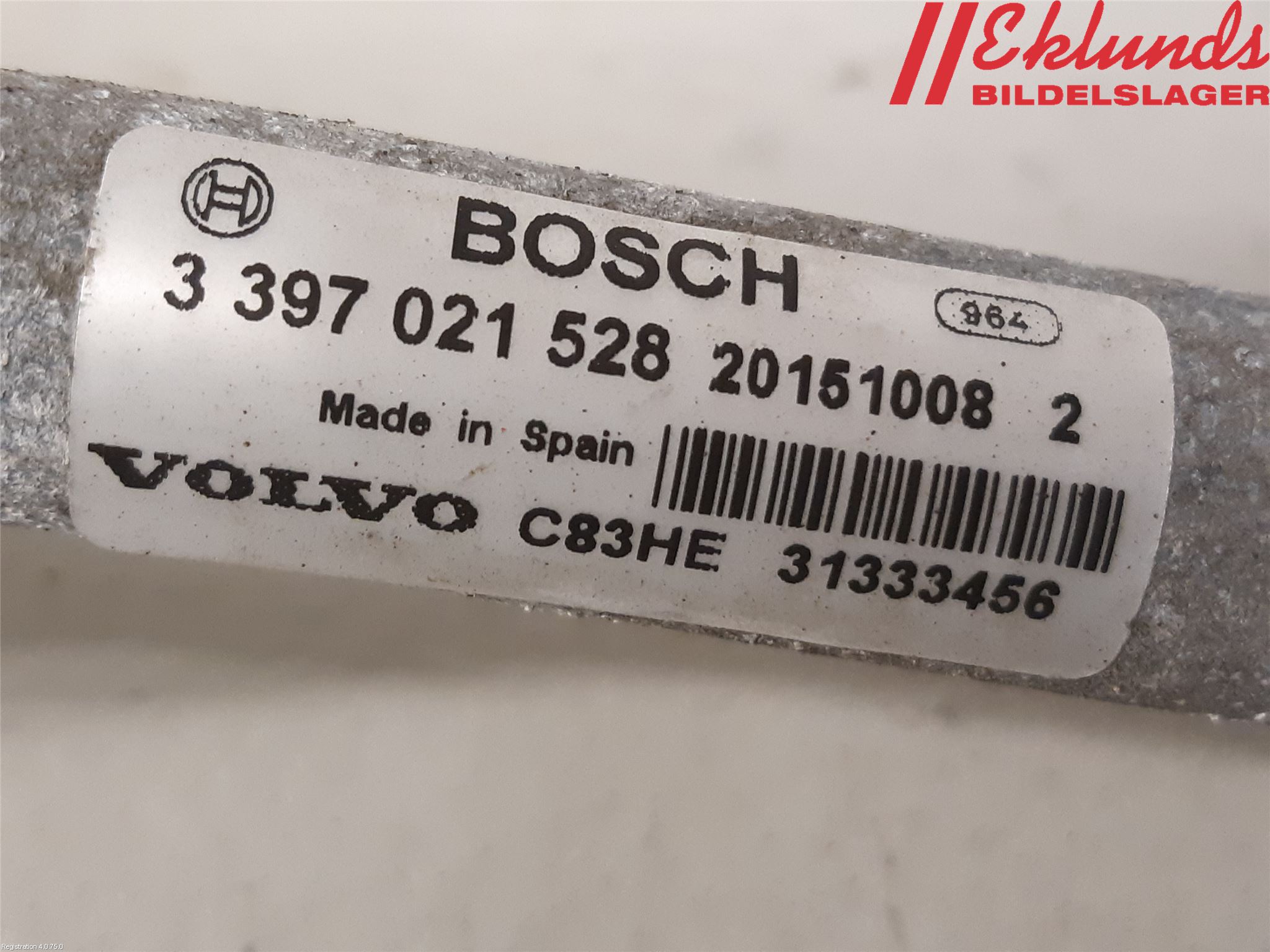 Volvo XC70 14-16 Torkarmekanism Vindruta