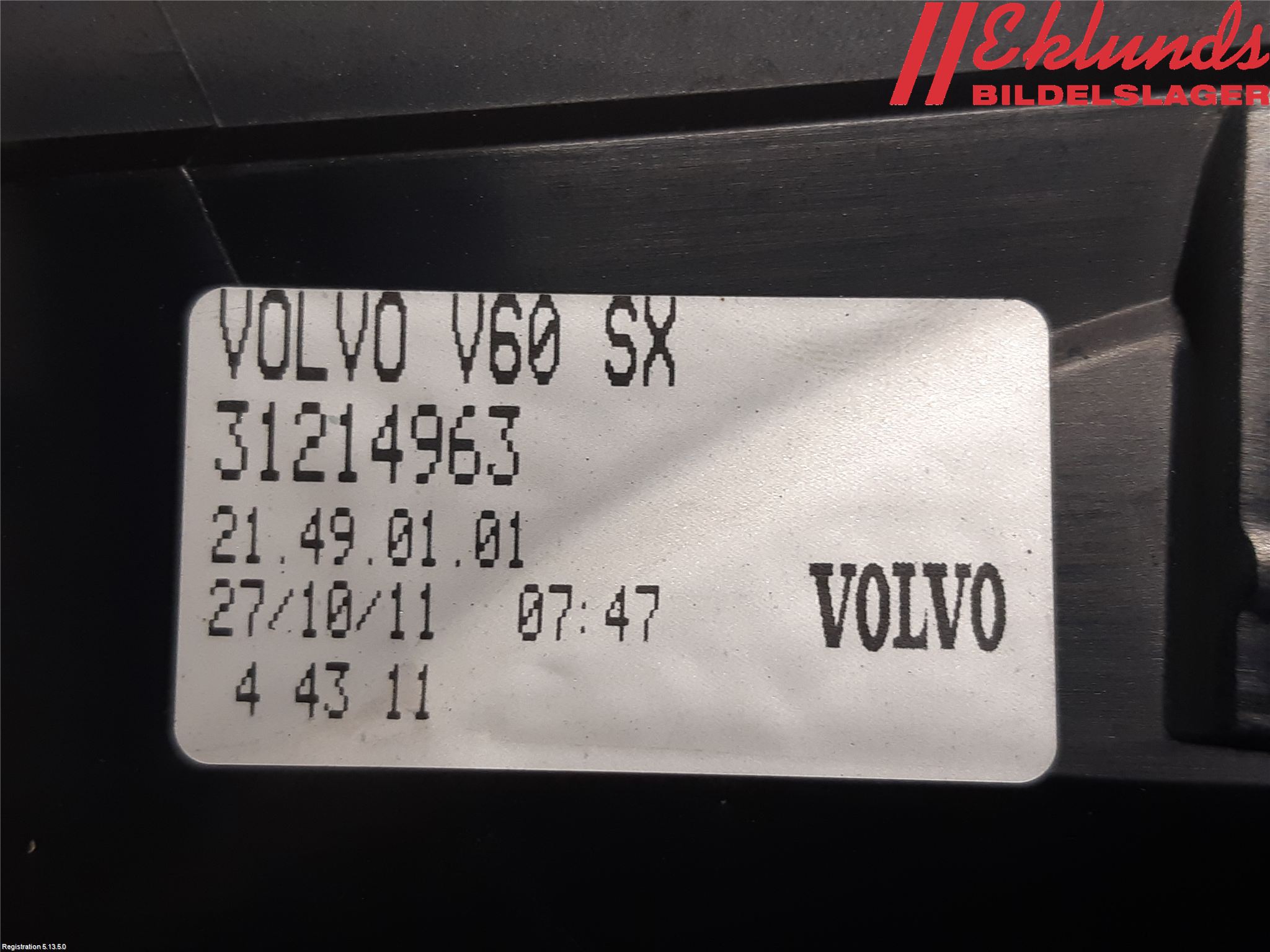 Volvo V60 11-13 Bakljus Vänster